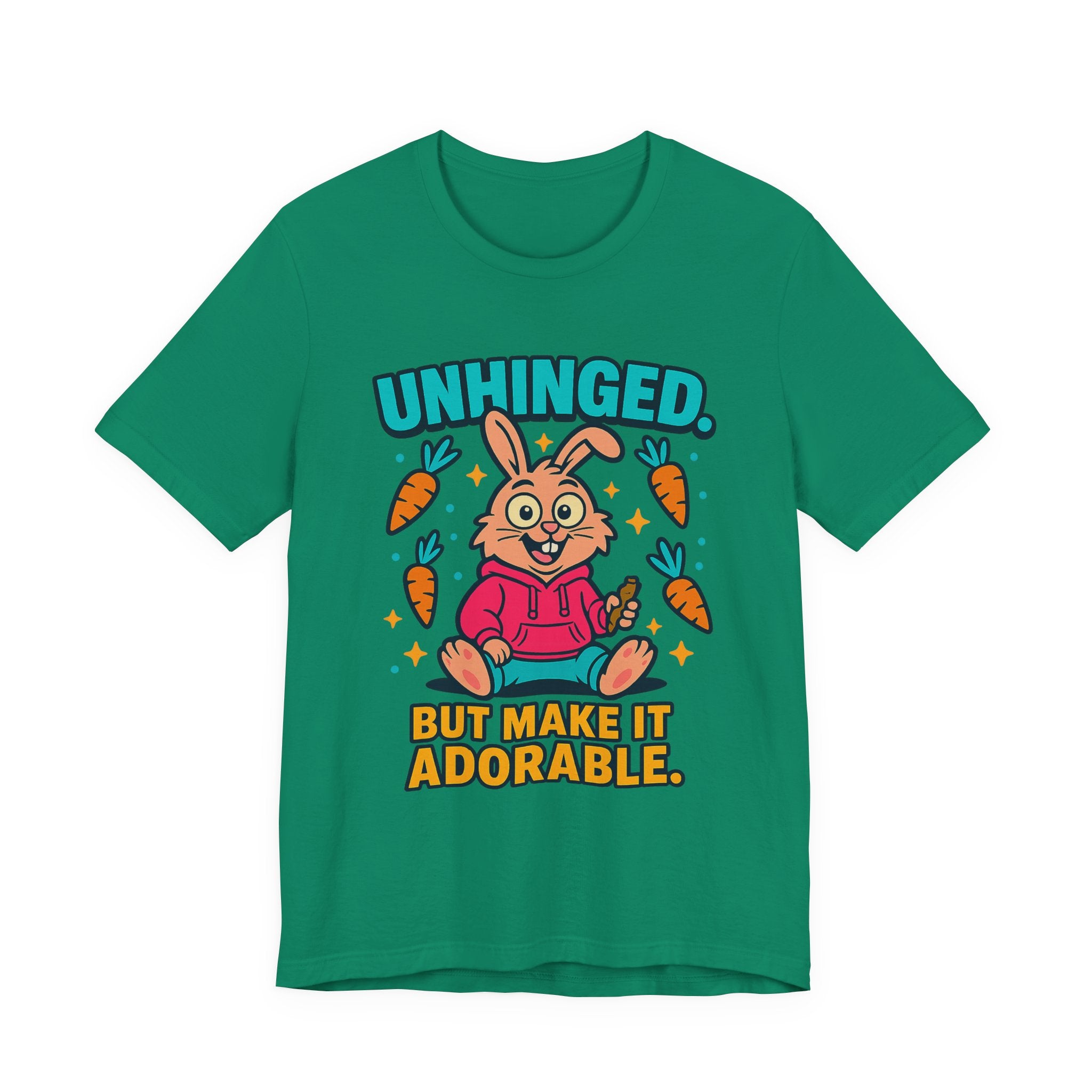 Funny Graphic T-Shirt, Unhinged But Adorable Bunny Tee, Adorable Gift for Birthdays, Casual Wear