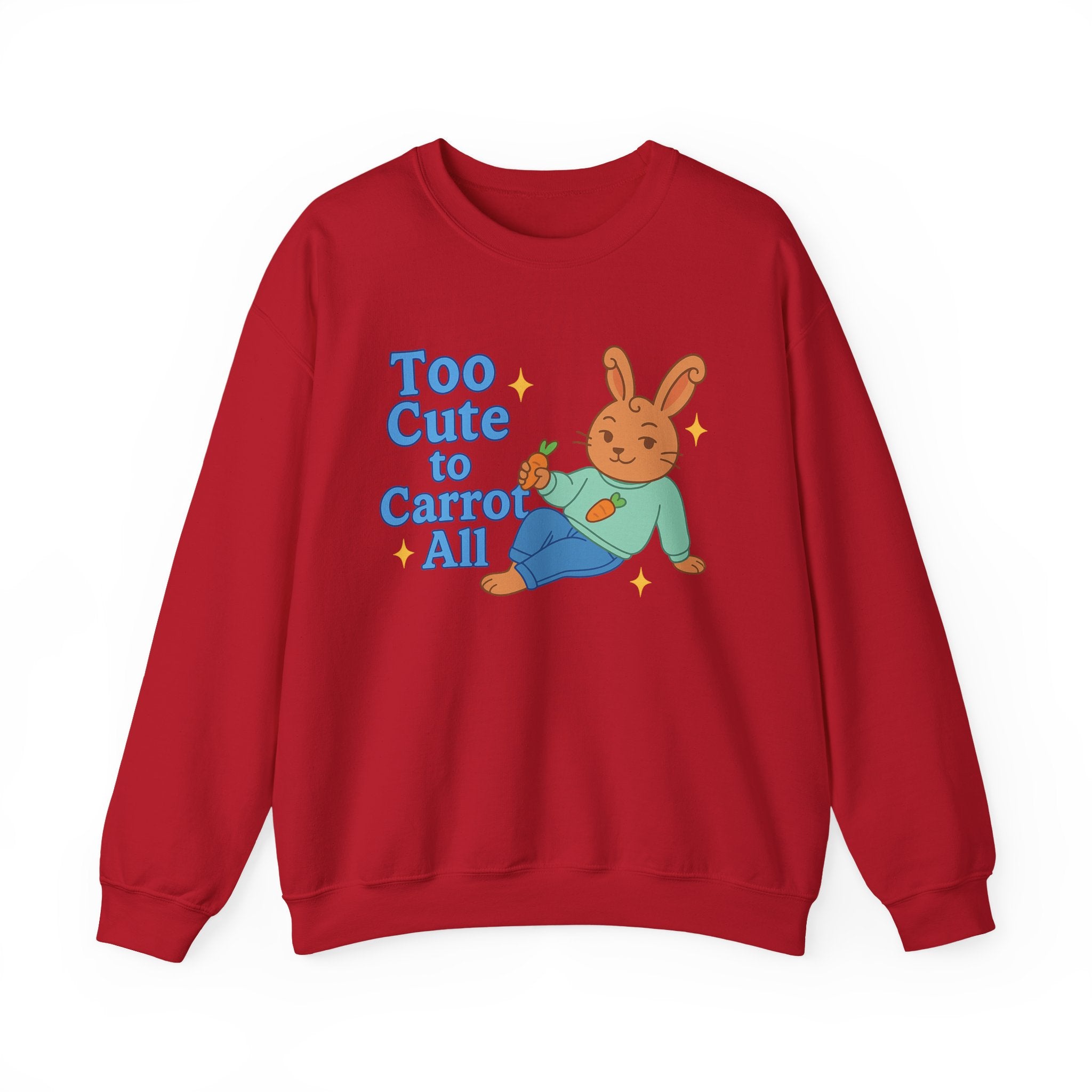 Cute Bunny Sweatshirt - Too Cute to Carrot All | Unisex Crewneck, Cozy Gift for Animal Lovers, Spring Wardrobe Essential