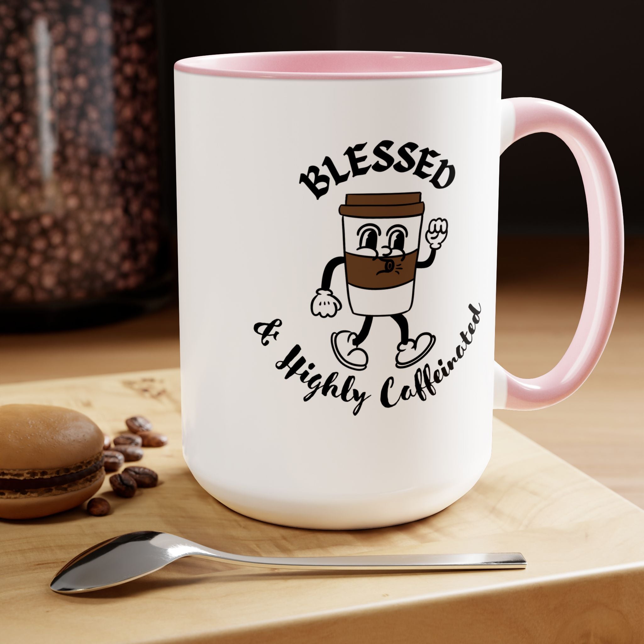 Blessed & Highly Caffeinated Mug 15oz