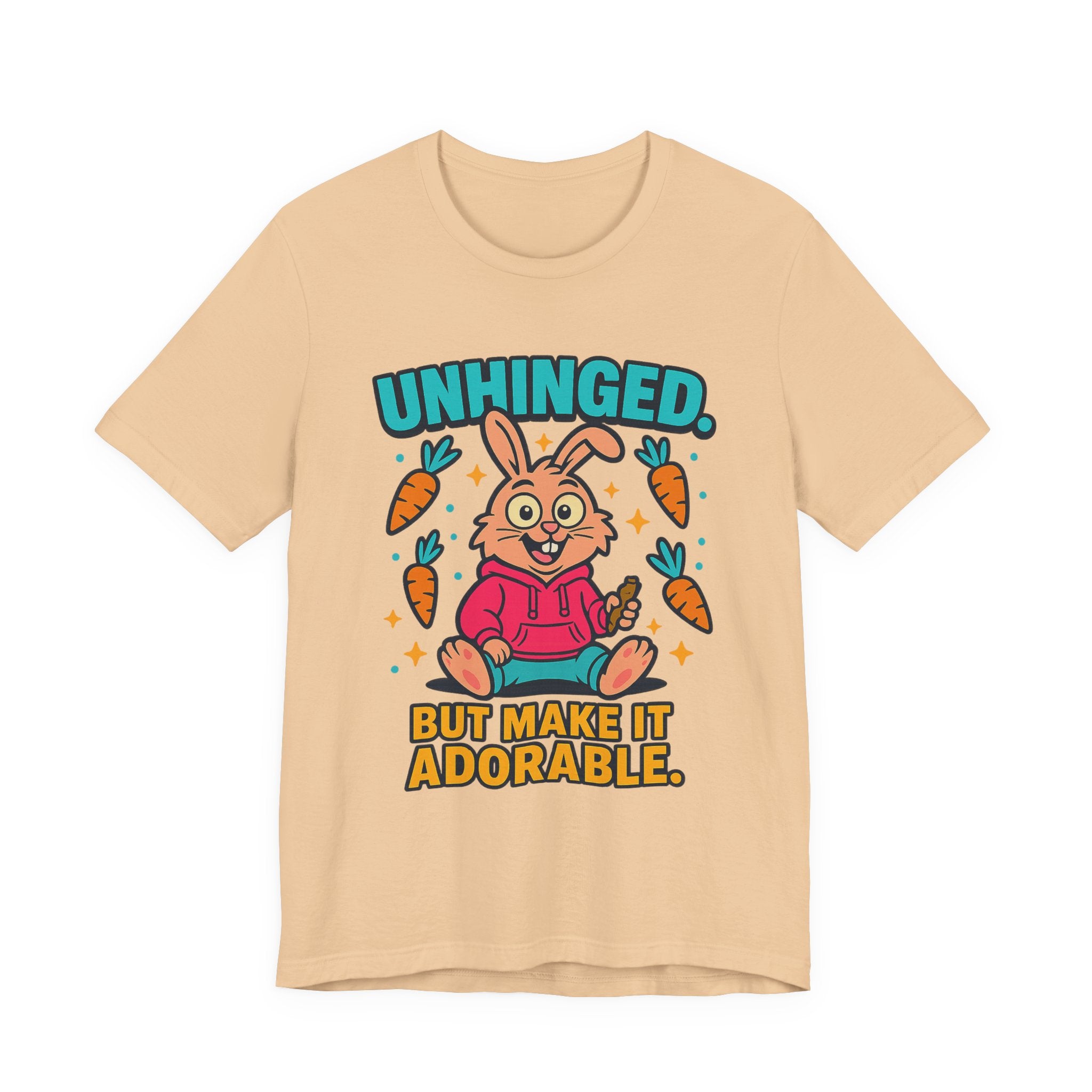 Funny Graphic T-Shirt, Unhinged But Adorable Bunny Tee, Adorable Gift for Birthdays, Casual Wear