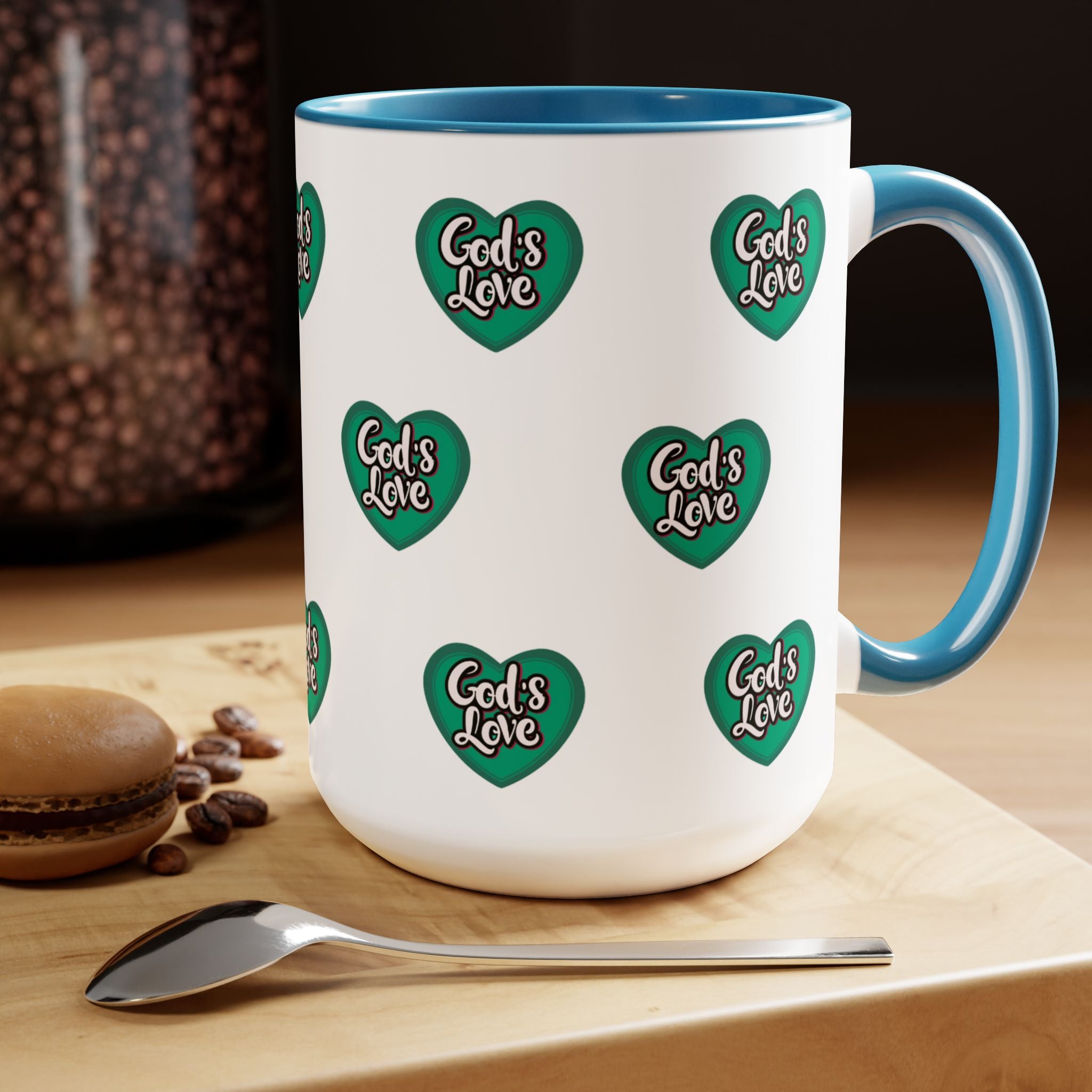 God's Love: Inspirational Allover Print Mug, 15oz