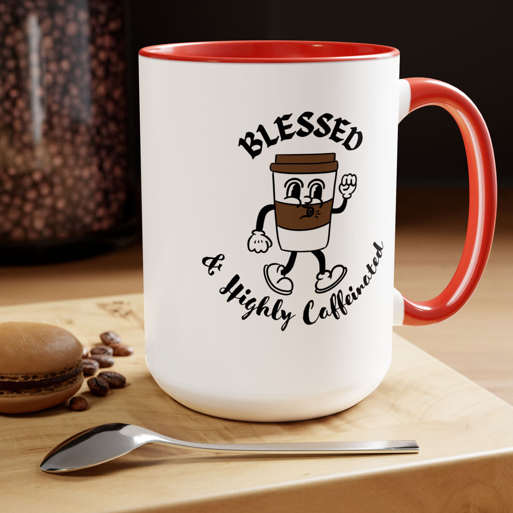 Blessed & Highly Caffeinated Mug 15oz