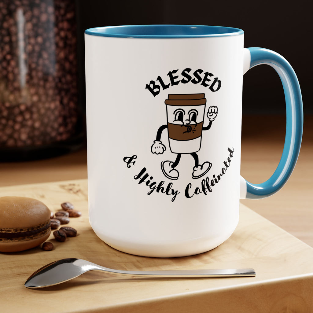 Blessed & Highly Caffeinated Mug 15oz