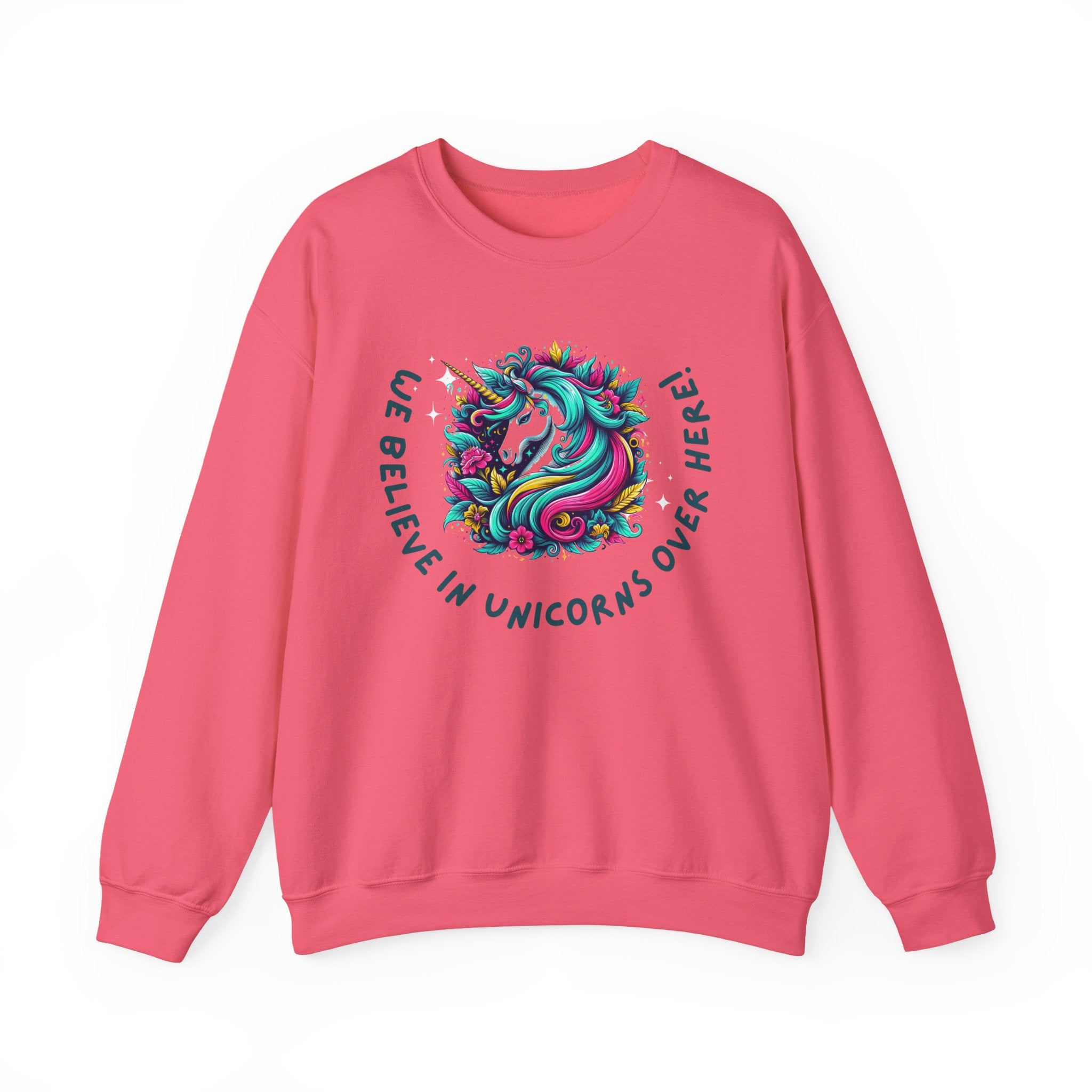 Unisex Unicorn Sweatshirt - We Believe in Unicorns, Cozy Crewneck for Magical Moments, Perfect Gift for Animal Lovers, Fun & Whimsical