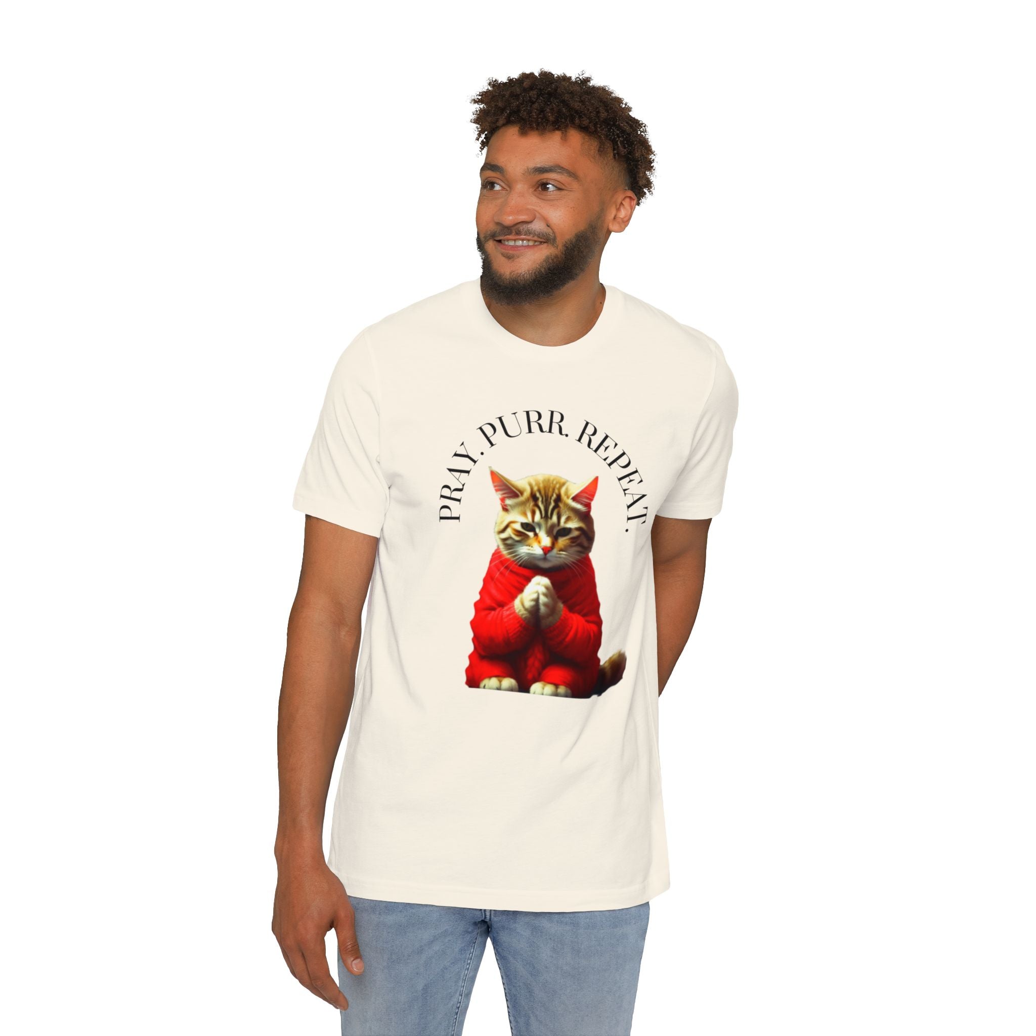 Pray Purr Repeat Cat Tshirt