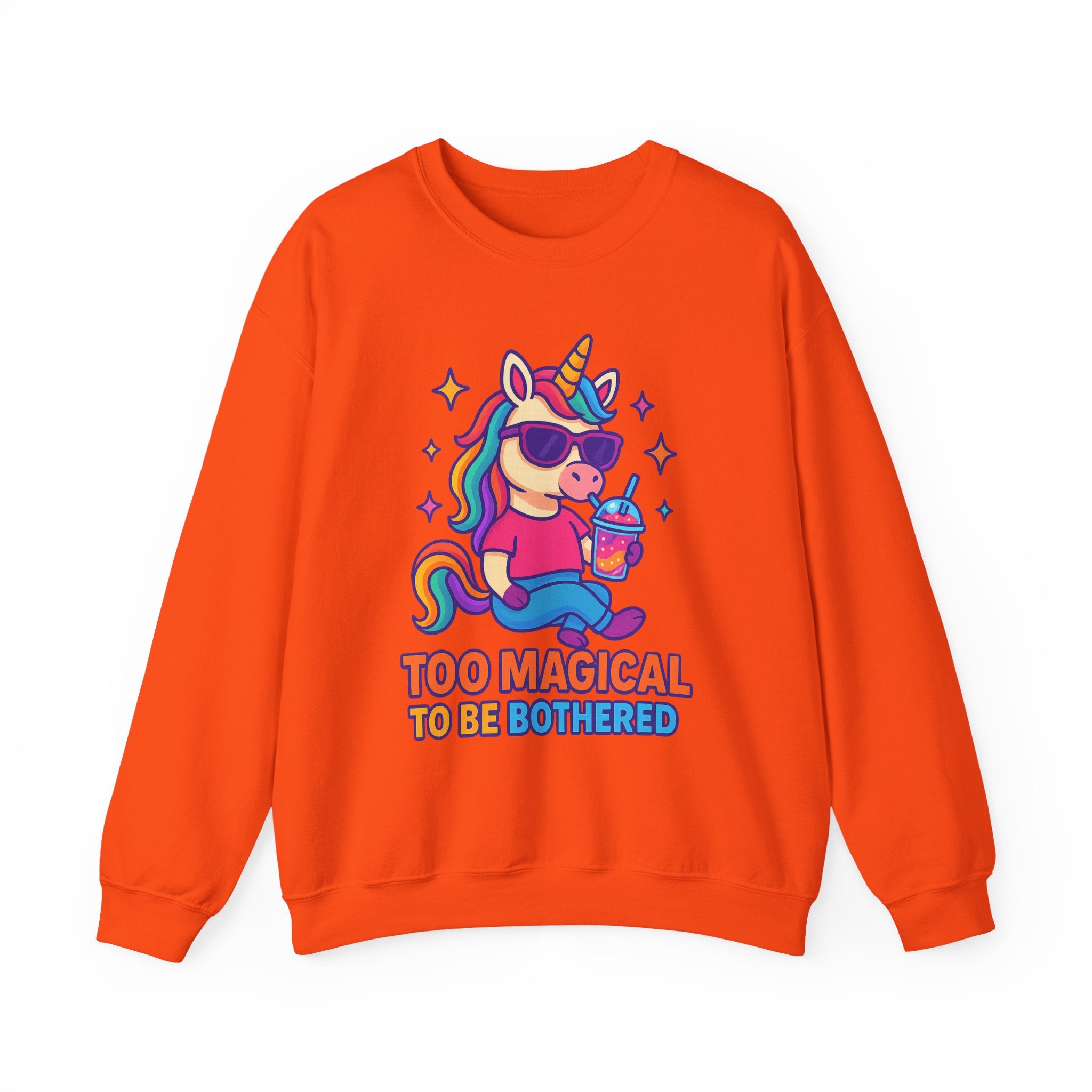 Too Magical to Be Bothered Unicorn Sweatshirt, Cozy Crewneck, Fun Gift for Unicorn Lovers, Cute Lounge Wear, Perfect for Birthdays and