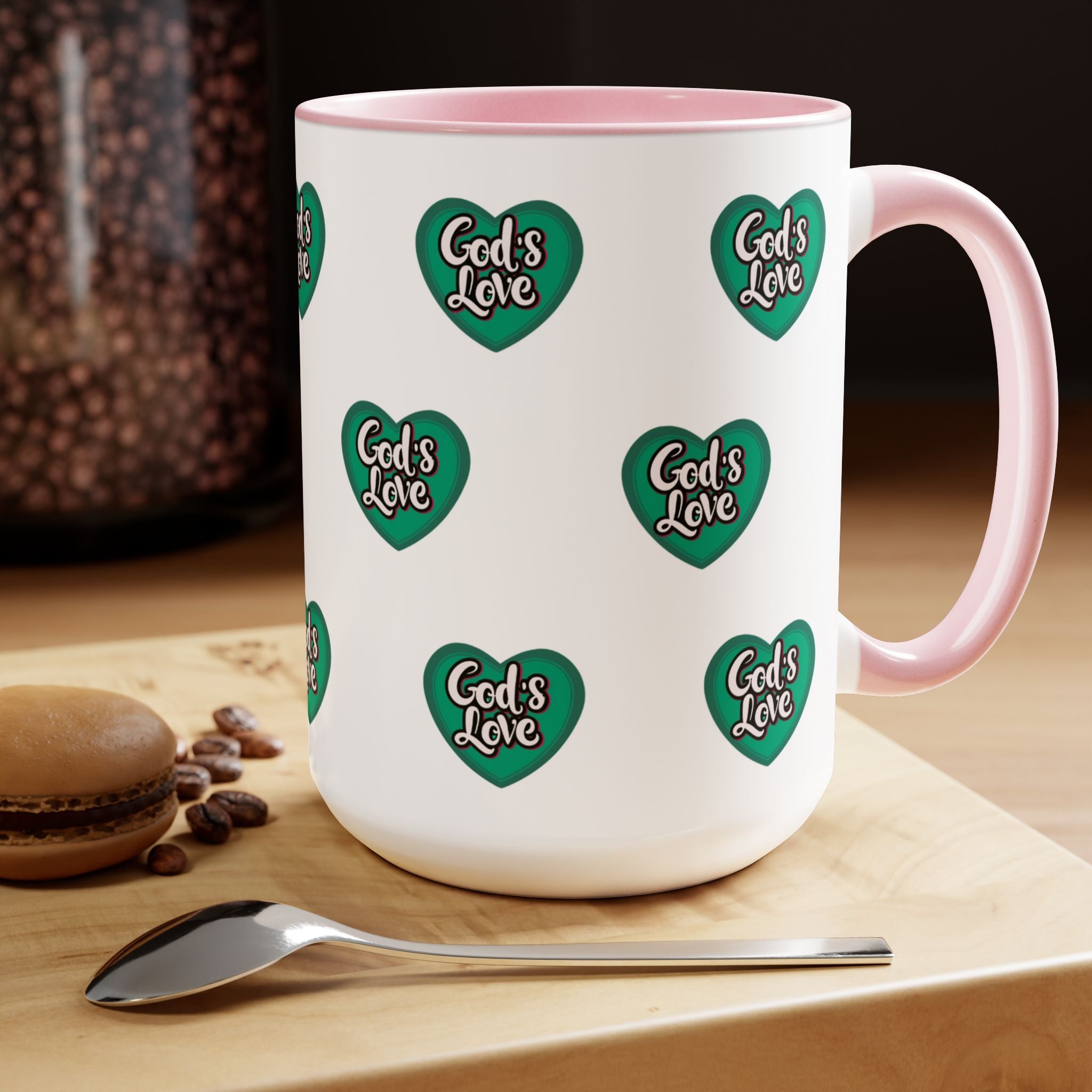 God's Love: Inspirational Allover Print Mug, 15oz