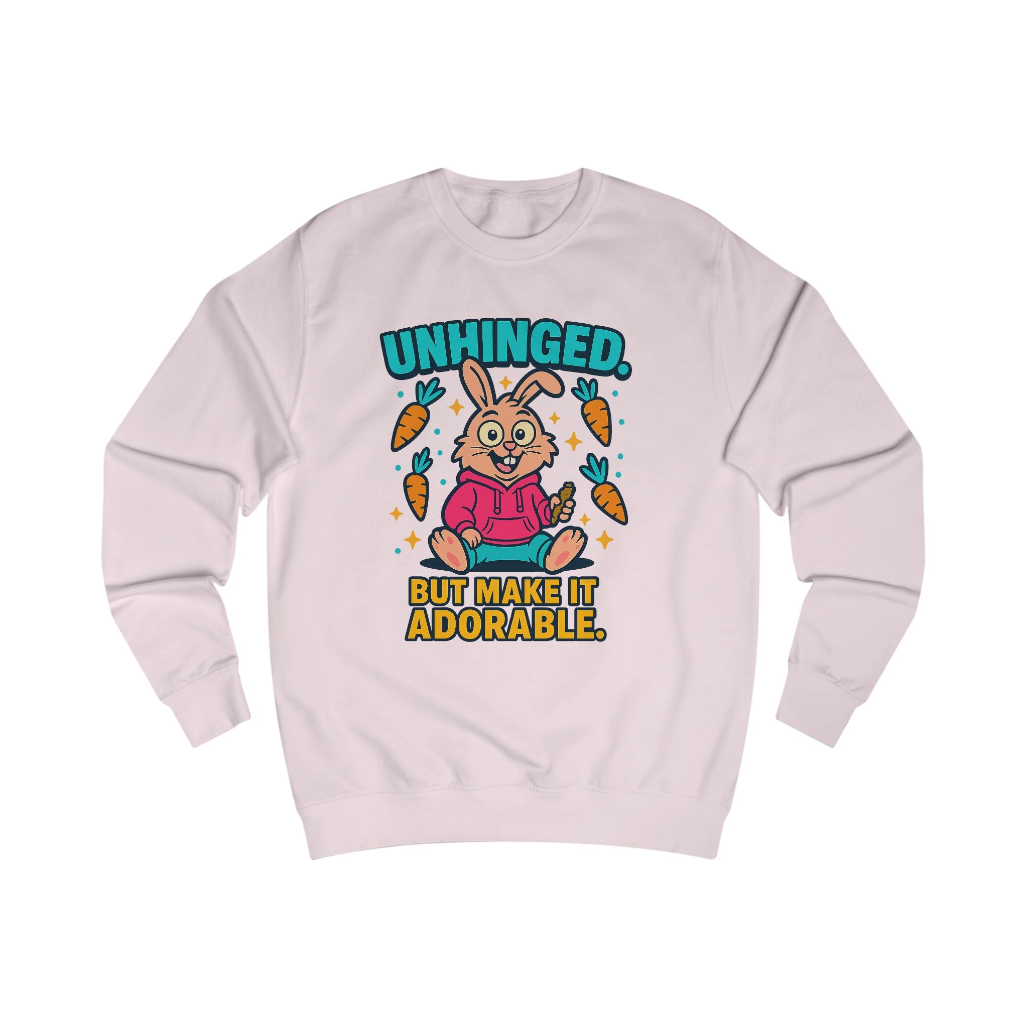 Unisex Adorable Bunny Sweatshirt, Funny Gift for Teens, Cute Spring Apparel, Rabbit Lover Cozy Sweater, Holiday Cheer