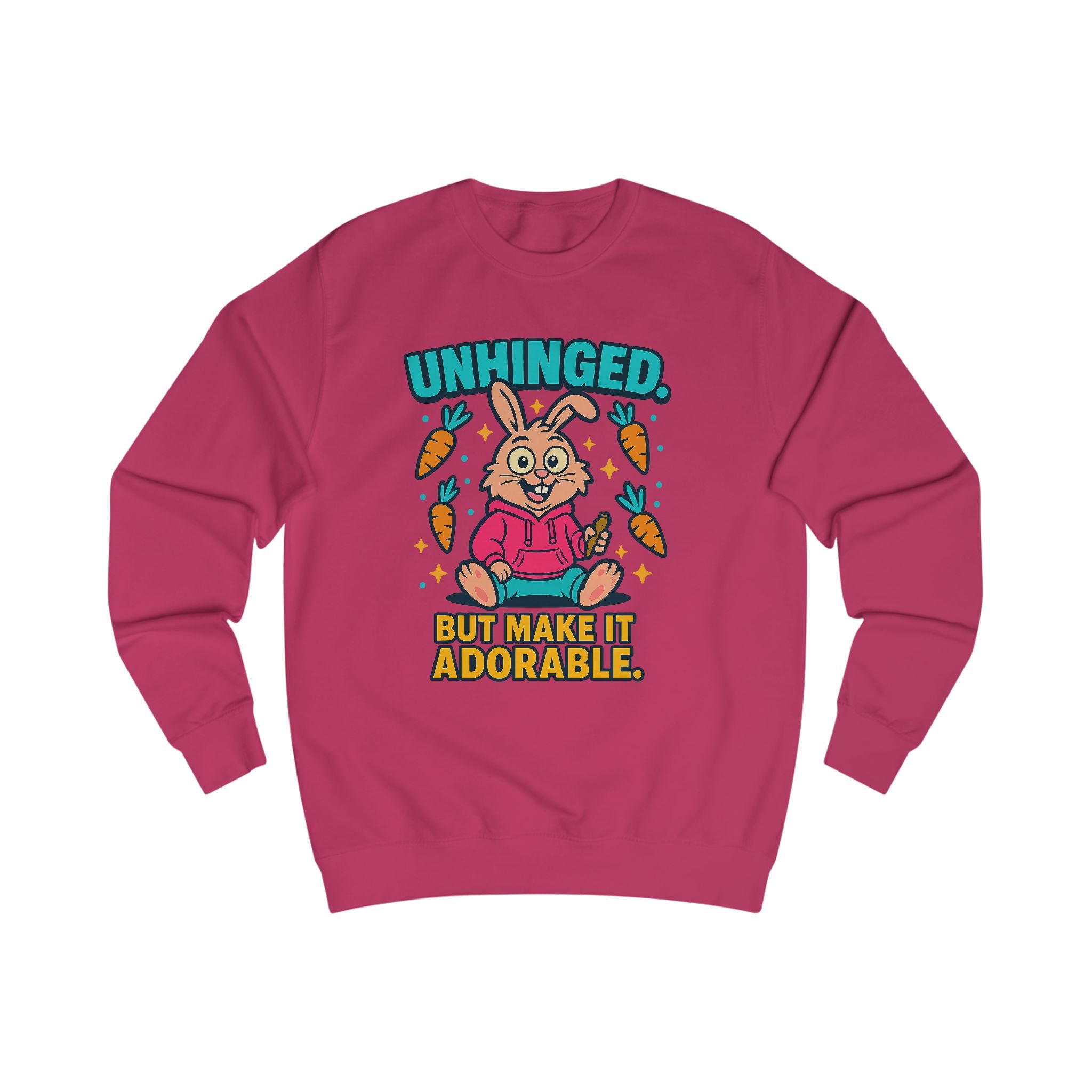 Unisex Adorable Bunny Sweatshirt, Funny Gift for Teens, Cute Spring Apparel, Rabbit Lover Cozy Sweater, Holiday Cheer
