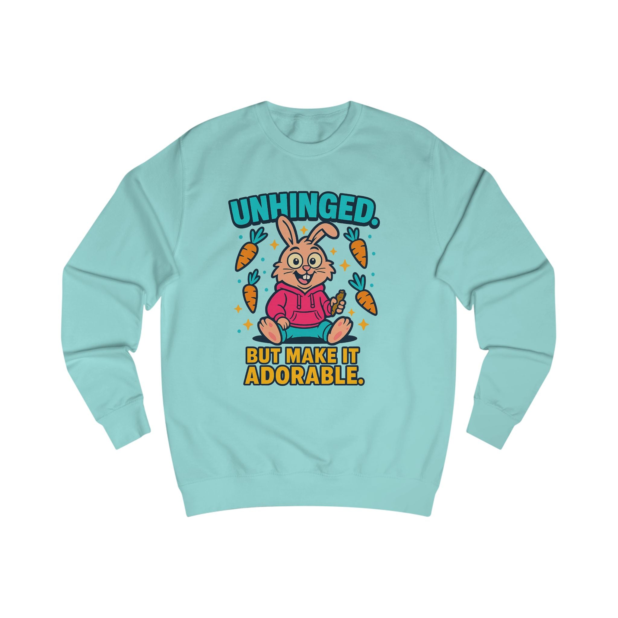 Unisex Adorable Bunny Sweatshirt, Funny Gift for Teens, Cute Spring Apparel, Rabbit Lover Cozy Sweater, Holiday Cheer