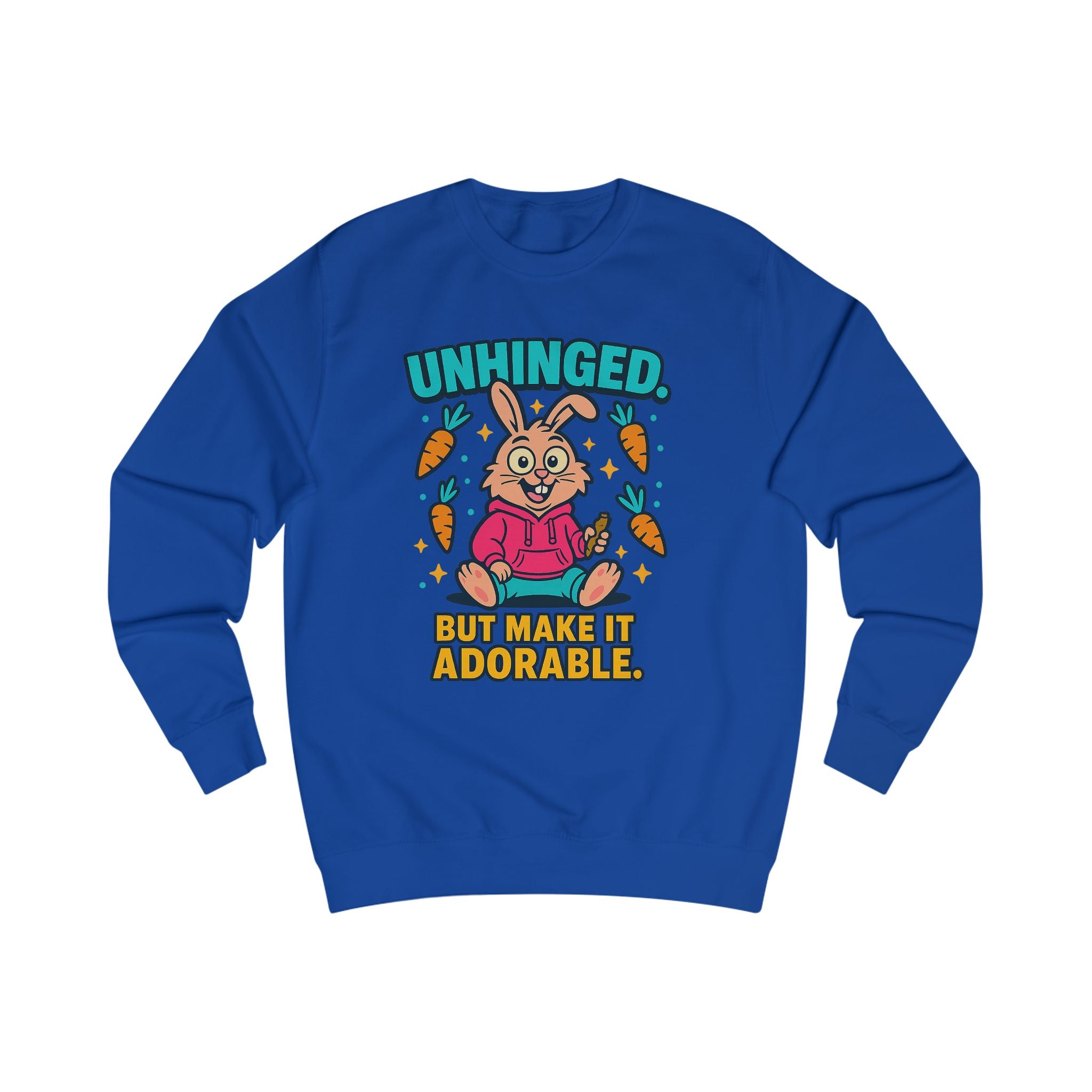 Unisex Adorable Bunny Sweatshirt, Funny Gift for Teens, Cute Spring Apparel, Rabbit Lover Cozy Sweater, Holiday Cheer