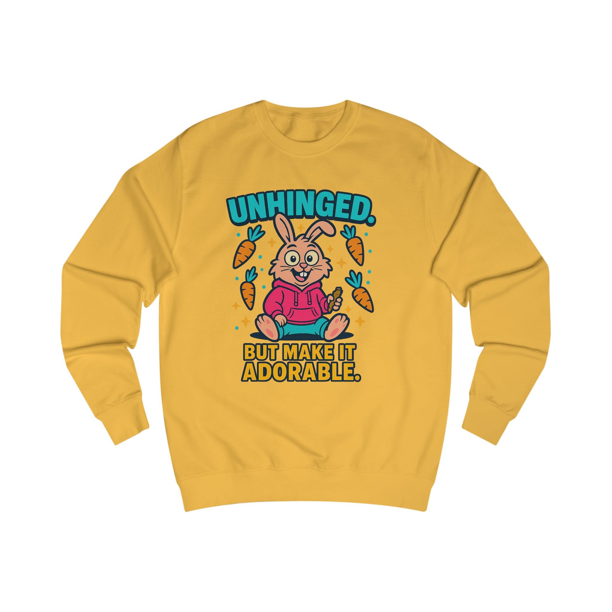 Unisex Adorable Bunny Sweatshirt, Funny Gift for Teens, Cute Spring Apparel, Rabbit Lover Cozy Sweater, Holiday Cheer