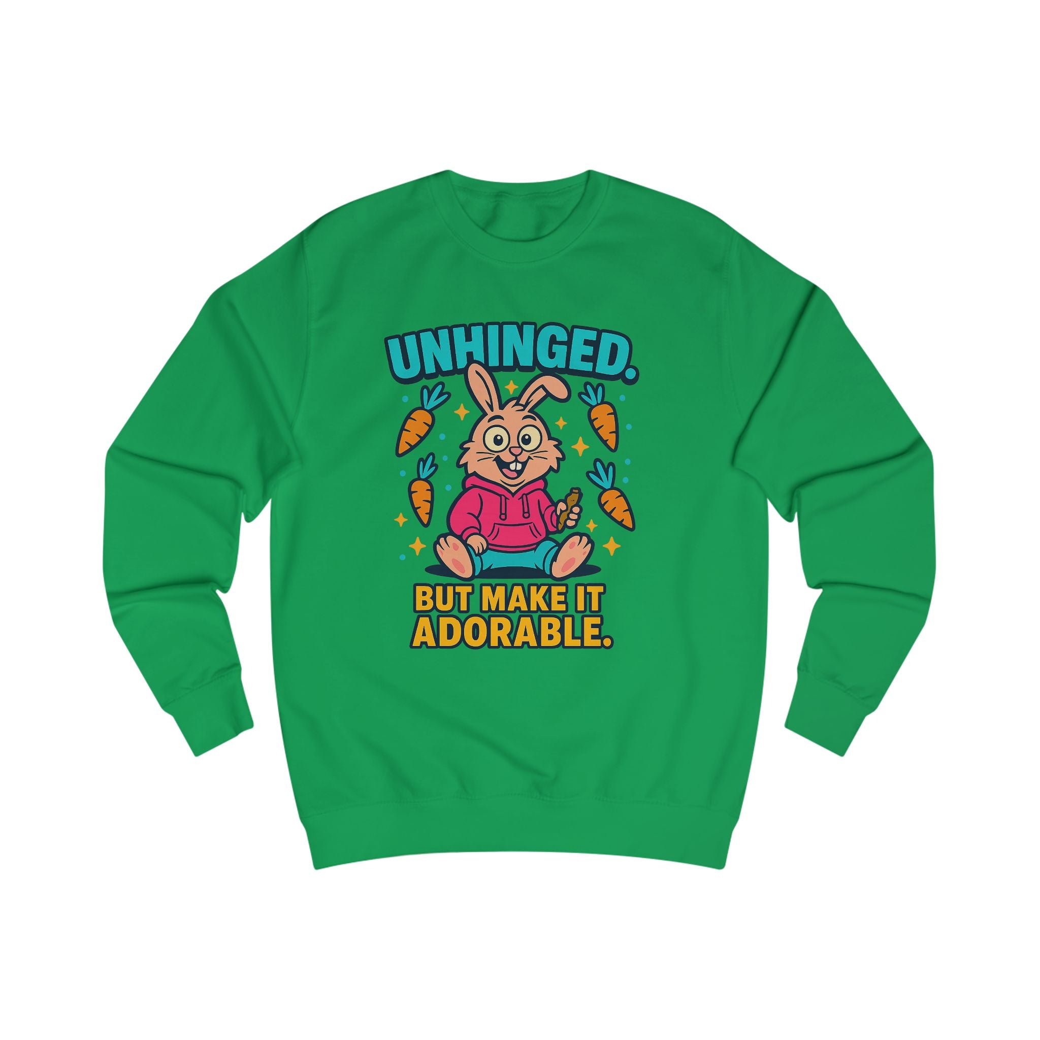 Unisex Adorable Bunny Sweatshirt, Funny Gift for Teens, Cute Spring Apparel, Rabbit Lover Cozy Sweater, Holiday Cheer