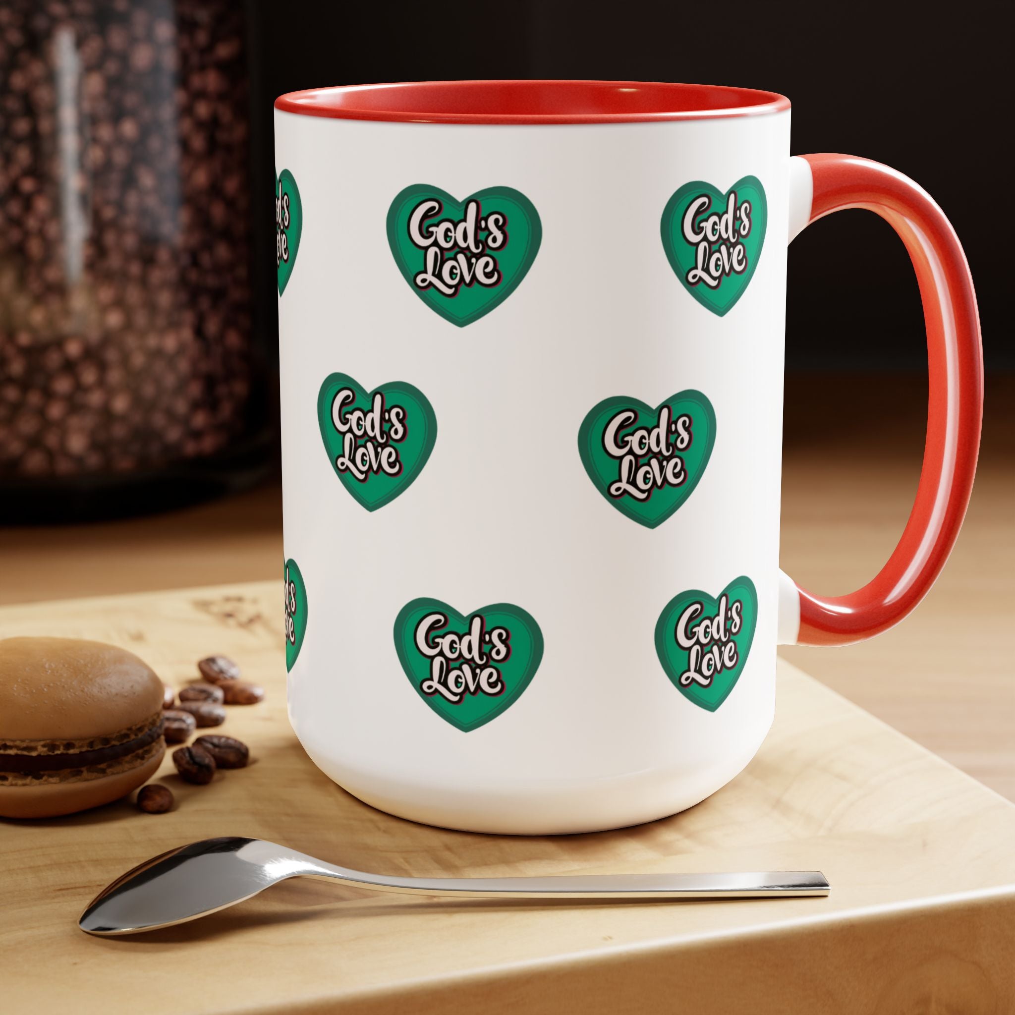God's Love: Inspirational Allover Print Mug, 15oz