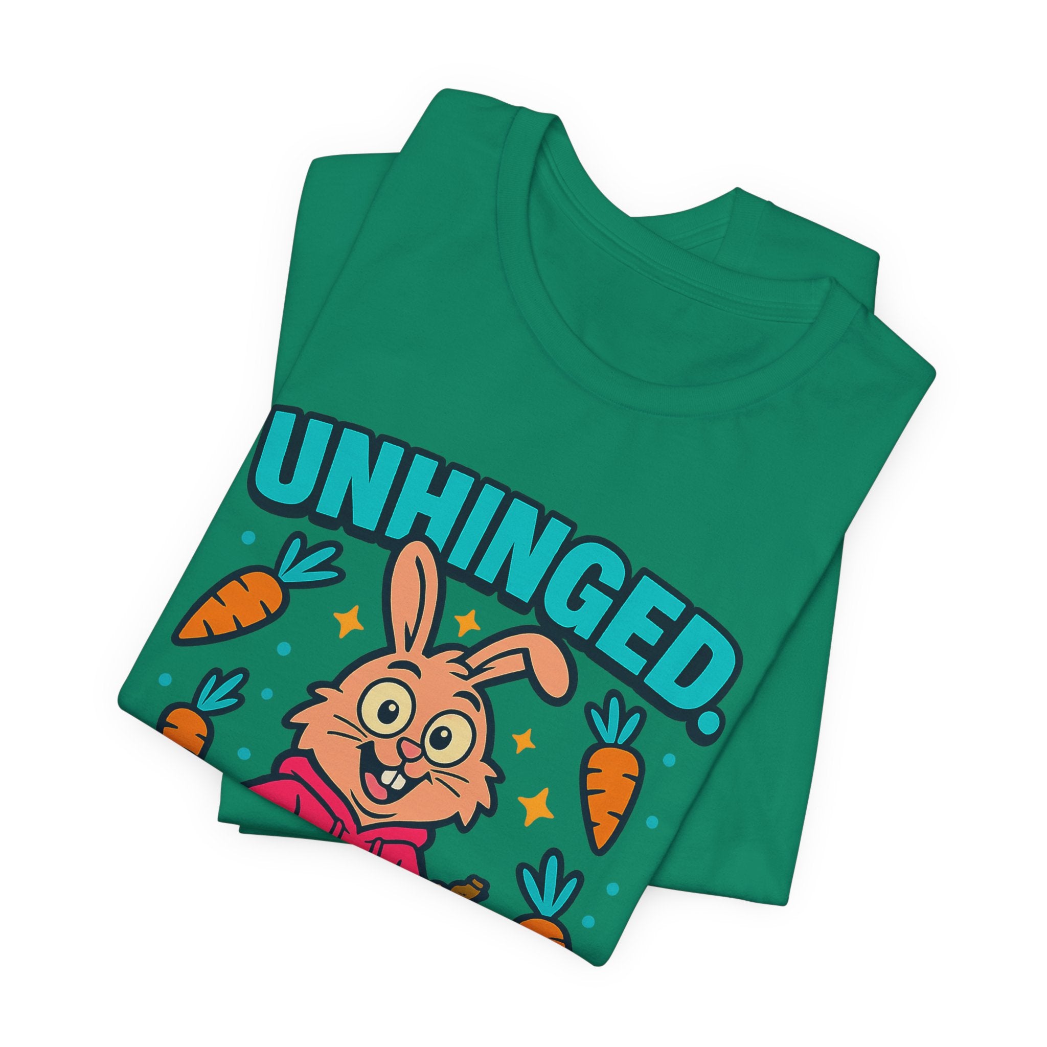 Funny Graphic T-Shirt, Unhinged But Adorable Bunny Tee, Adorable Gift for Birthdays, Casual Wear