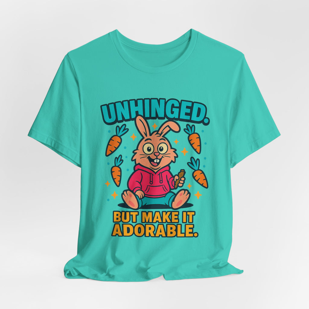 Funny Graphic T-Shirt, Unhinged But Adorable Bunny Tee, Adorable Gift for Birthdays, Casual Wear