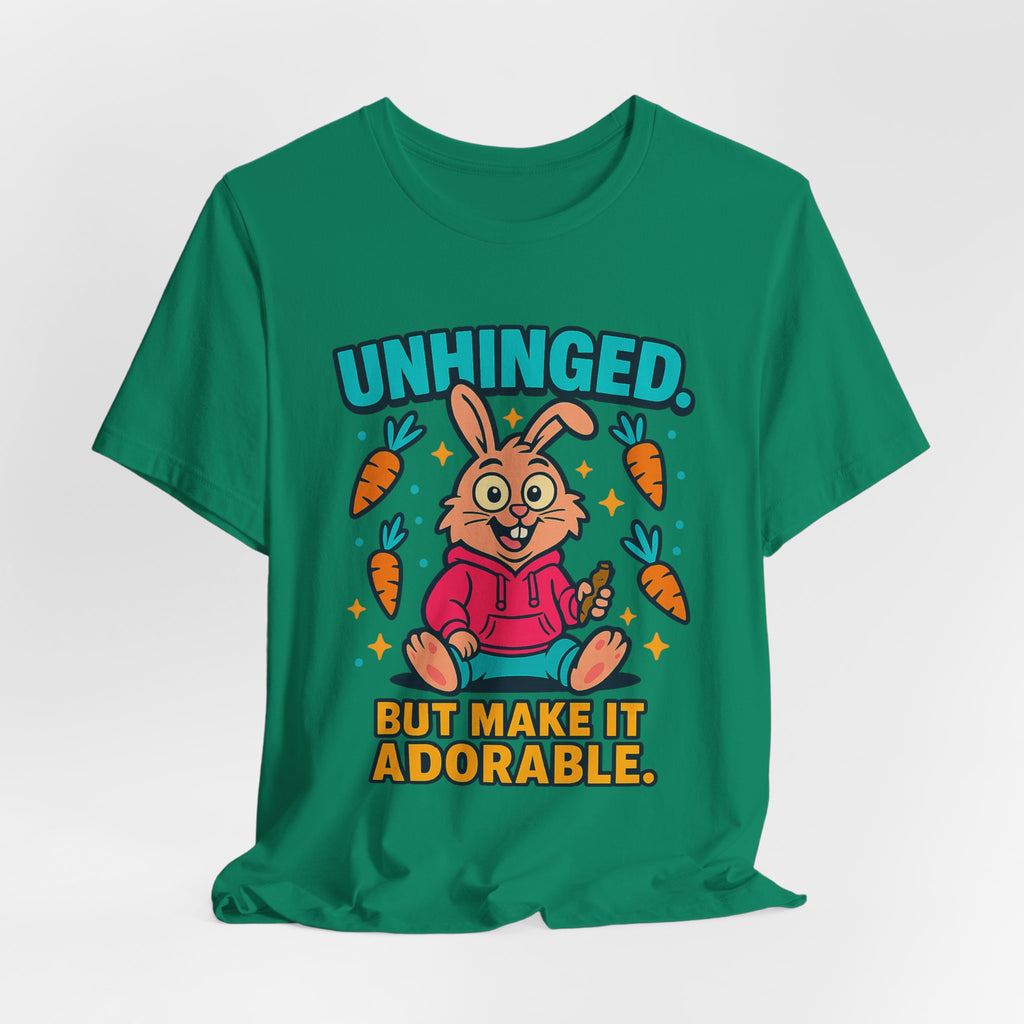 Funny Graphic T-Shirt, Unhinged But Adorable Bunny Tee, Adorable Gift for Birthdays, Casual Wear