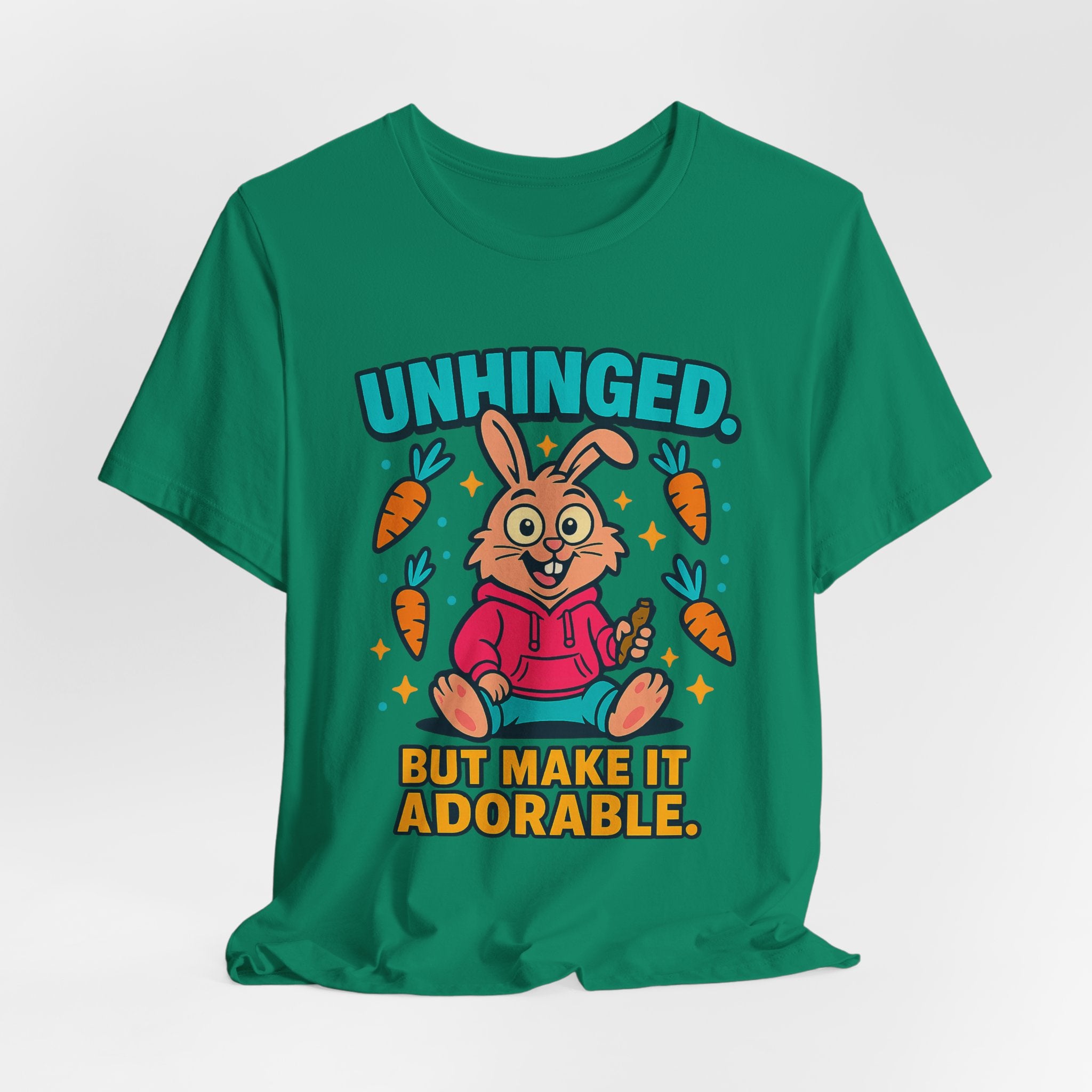 Funny Graphic T-Shirt, Unhinged But Adorable Bunny Tee, Adorable Gift for Birthdays, Casual Wear