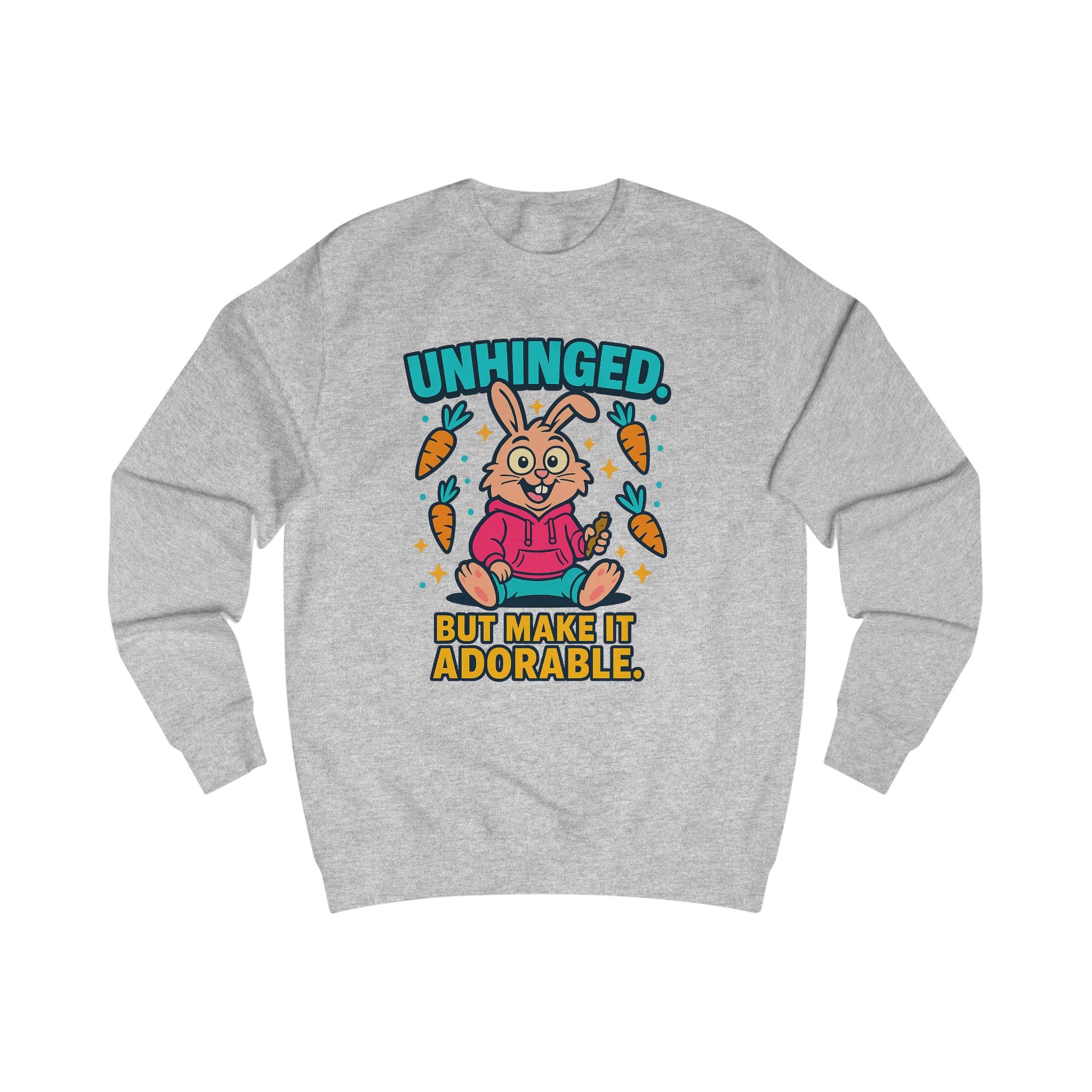 Unisex Adorable Bunny Sweatshirt, Funny Gift for Teens, Cute Spring Apparel, Rabbit Lover Cozy Sweater, Holiday Cheer