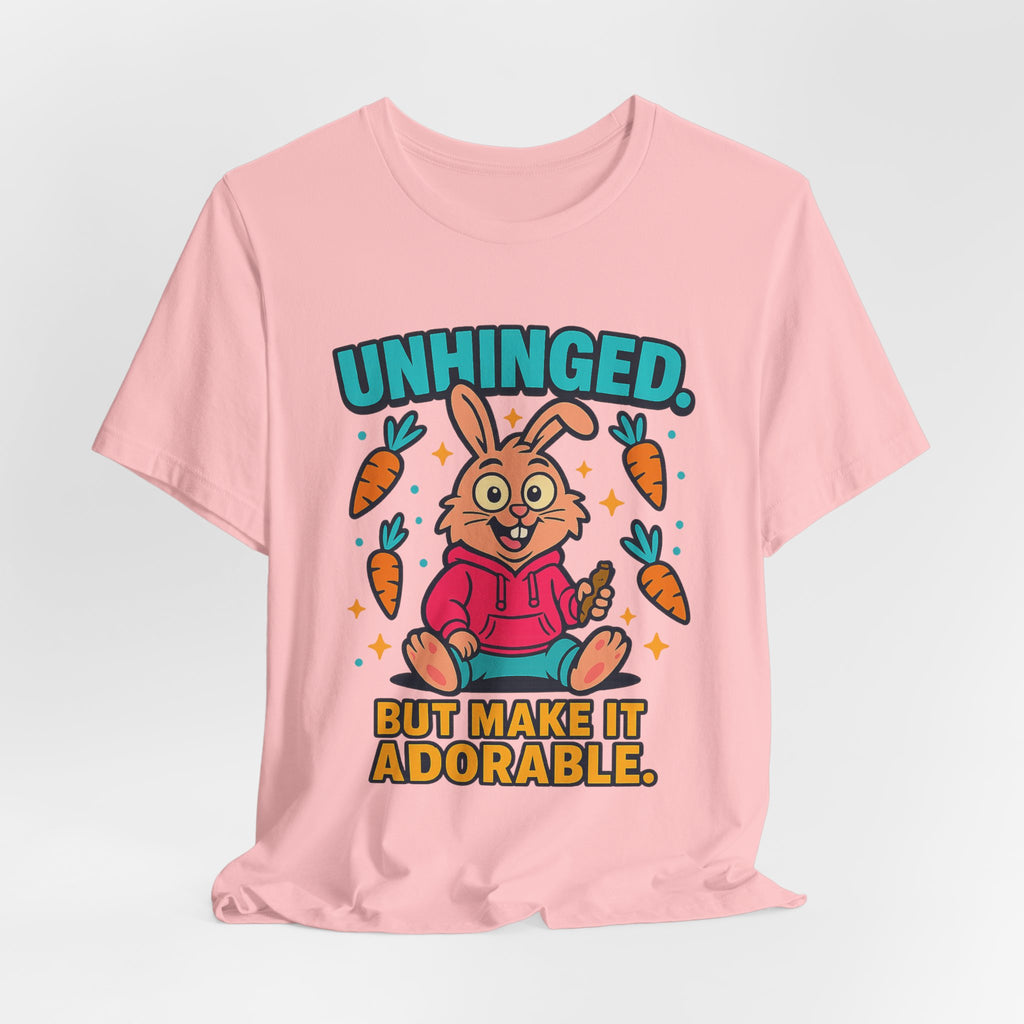 Funny Graphic T-Shirt, Unhinged But Adorable Bunny Tee, Adorable Gift for Birthdays, Casual Wear