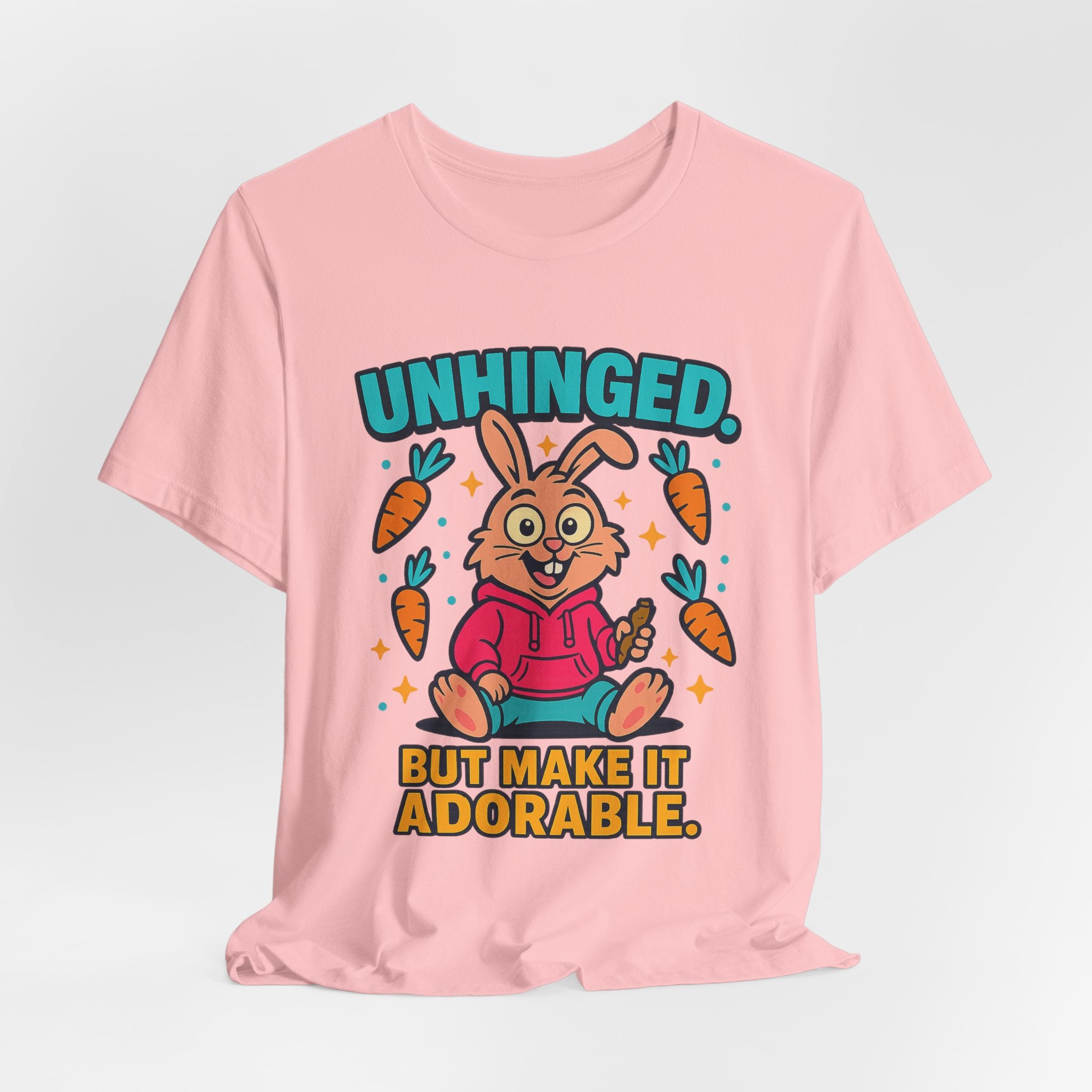 Funny Graphic T-Shirt, Unhinged But Adorable Bunny Tee, Adorable Gift for Birthdays, Casual Wear