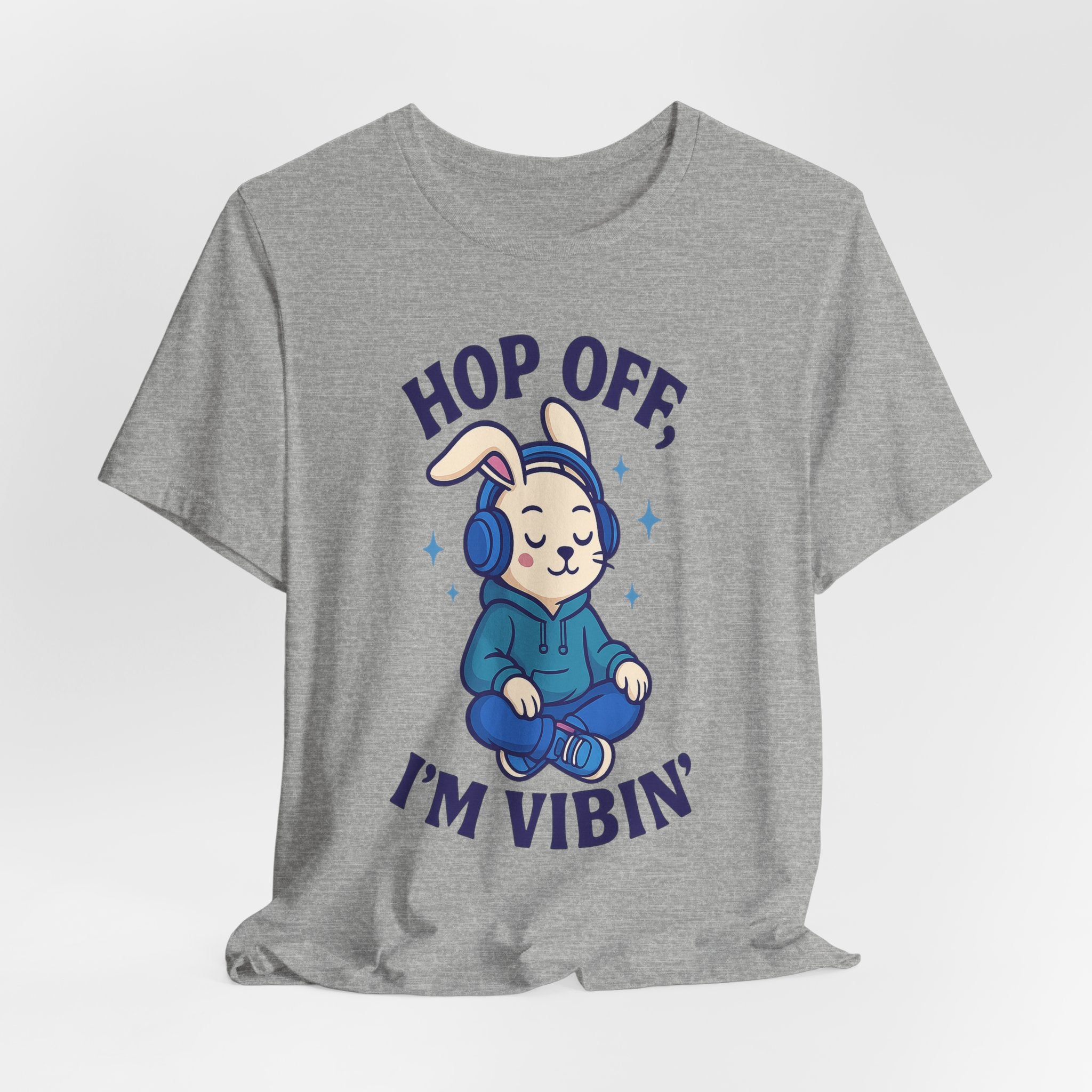 Chill Graphic Tee, Fun Bunny Shirt, Music Lover's Apparel, Holiday Gift, Cute Cartoon Tee, Casual Stylish Top