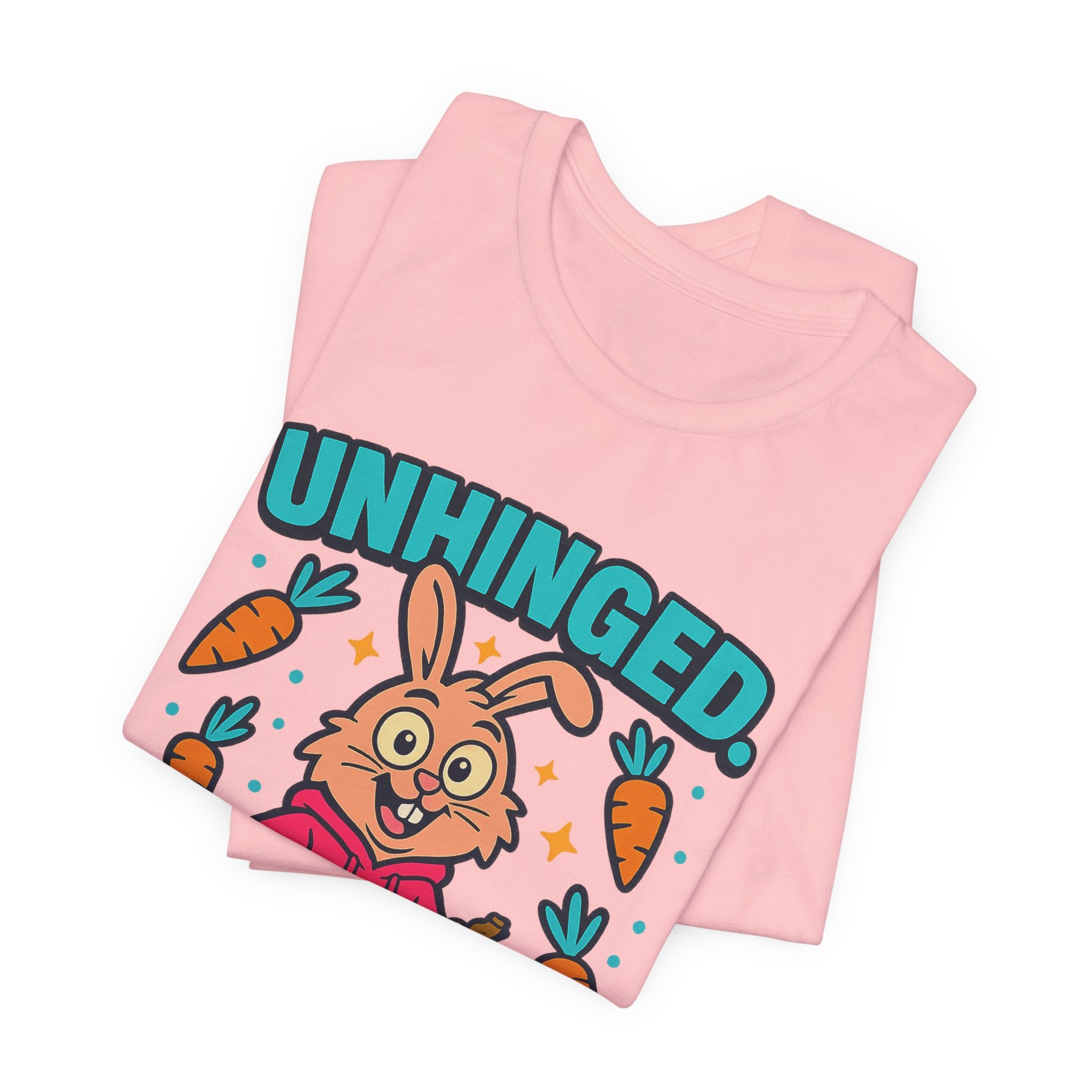 Funny Graphic T-Shirt, Unhinged But Adorable Bunny Tee, Adorable Gift for Birthdays, Casual Wear