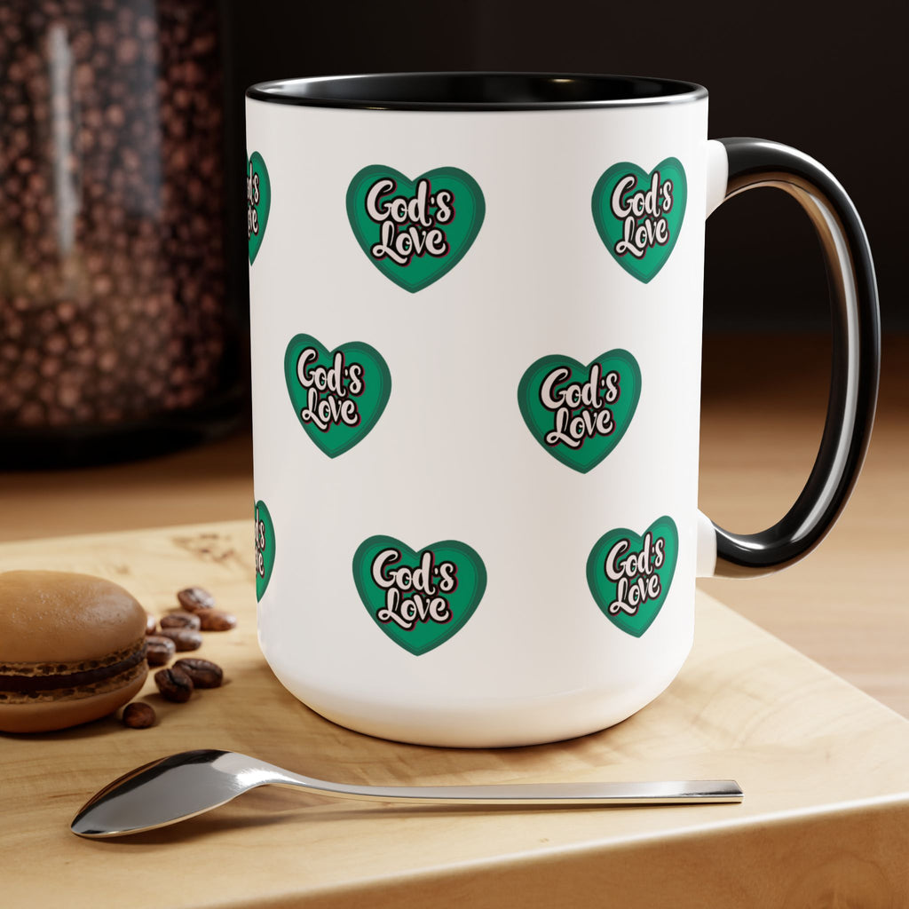God's Love: Inspirational Allover Print Mug, 15oz