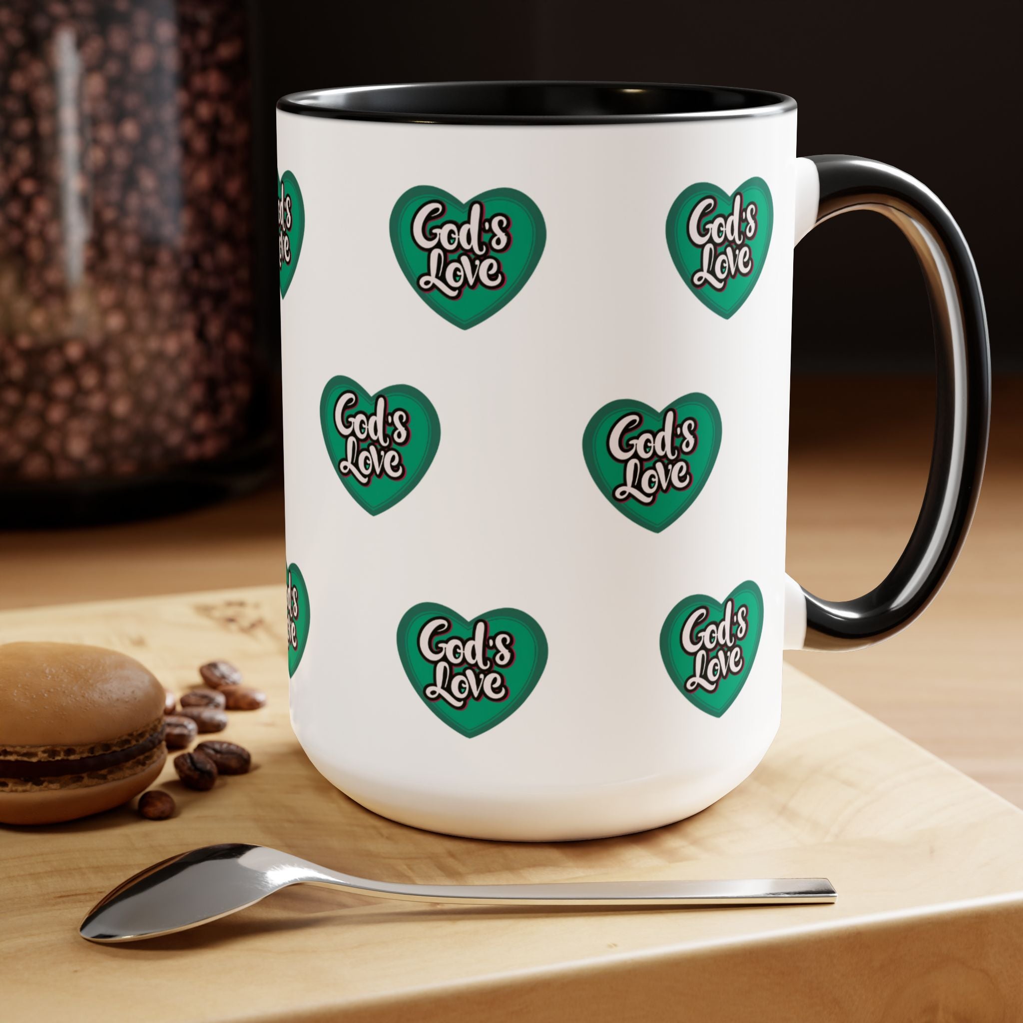 God's Love: Inspirational Allover Print Mug, 15oz