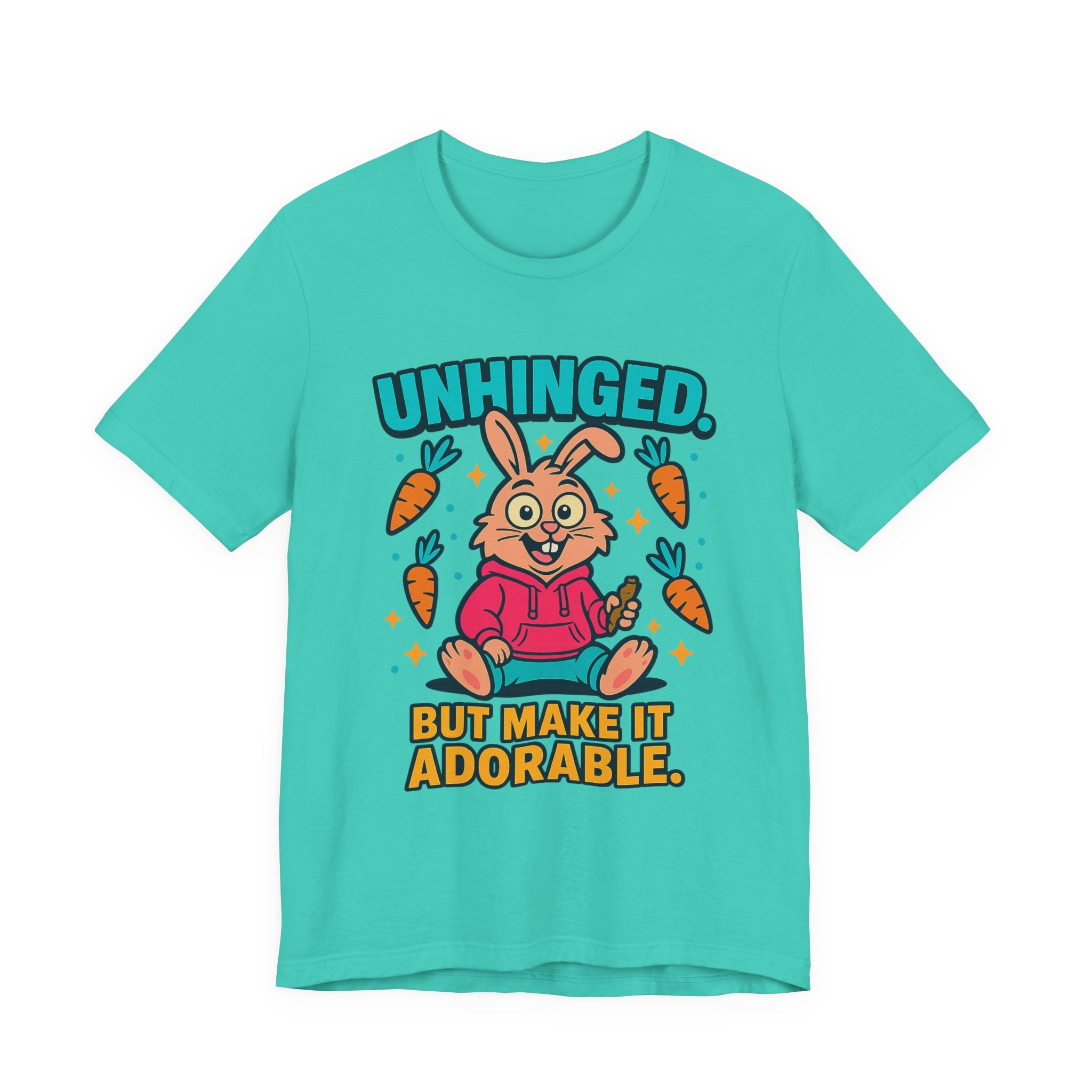 Funny Graphic T-Shirt, Unhinged But Adorable Bunny Tee, Adorable Gift for Birthdays, Casual Wear