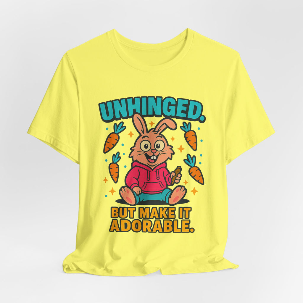 Funny Graphic T-Shirt, Unhinged But Adorable Bunny Tee, Adorable Gift for Birthdays, Casual Wear