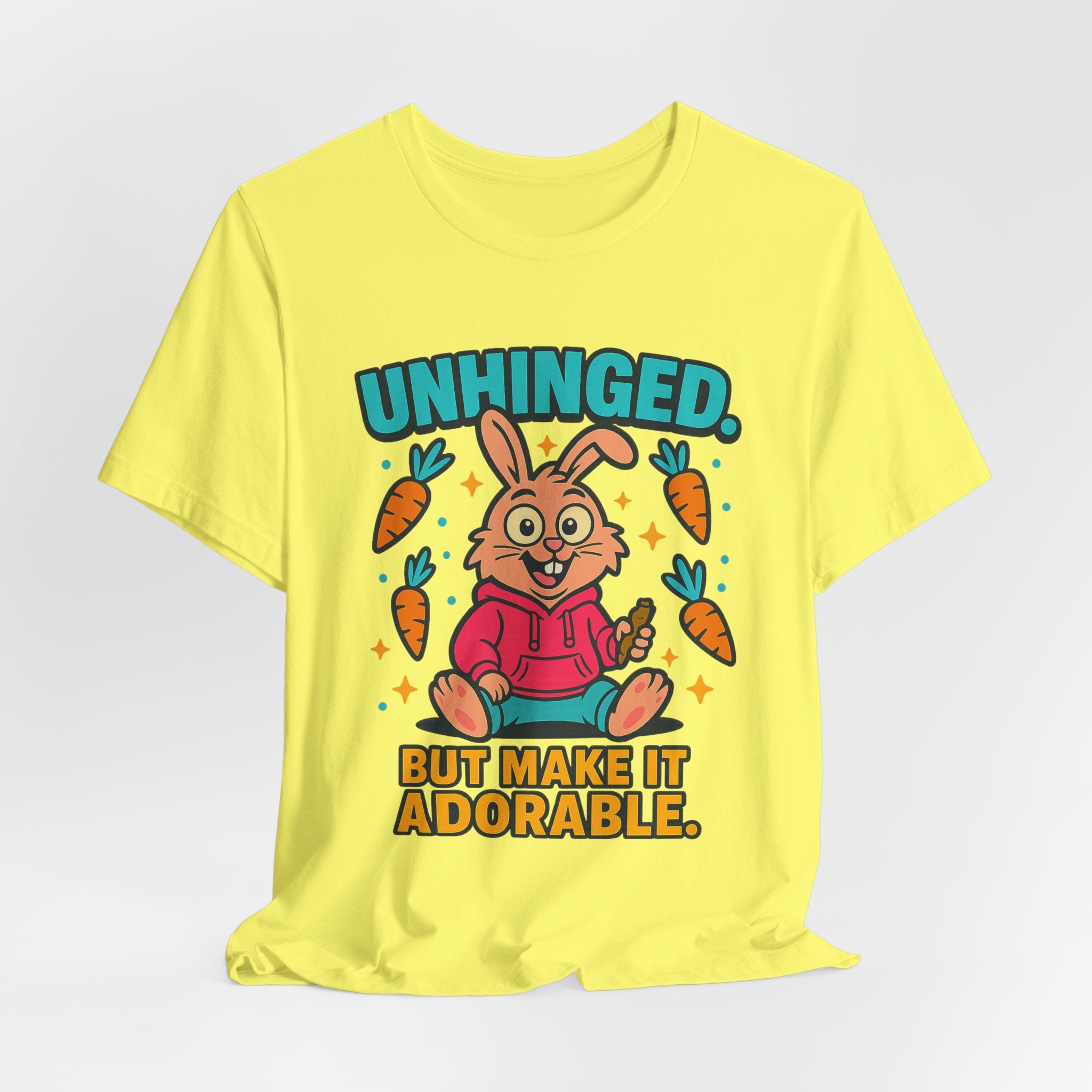 Funny Graphic T-Shirt, Unhinged But Adorable Bunny Tee, Adorable Gift for Birthdays, Casual Wear