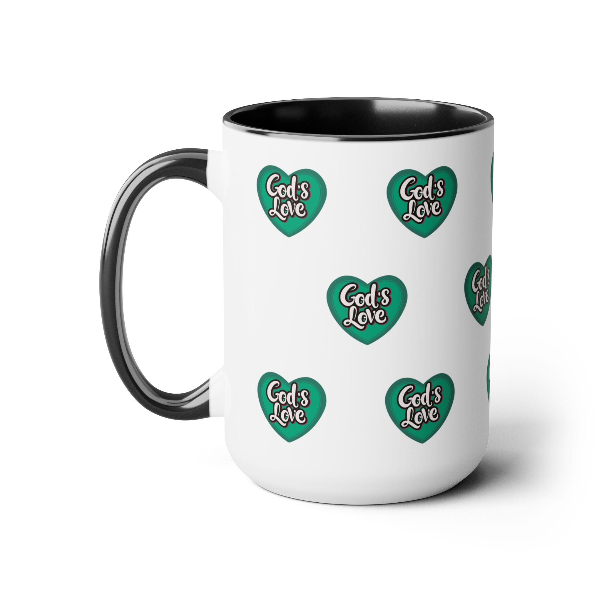 God's Love: Inspirational Allover Print Mug, 15oz