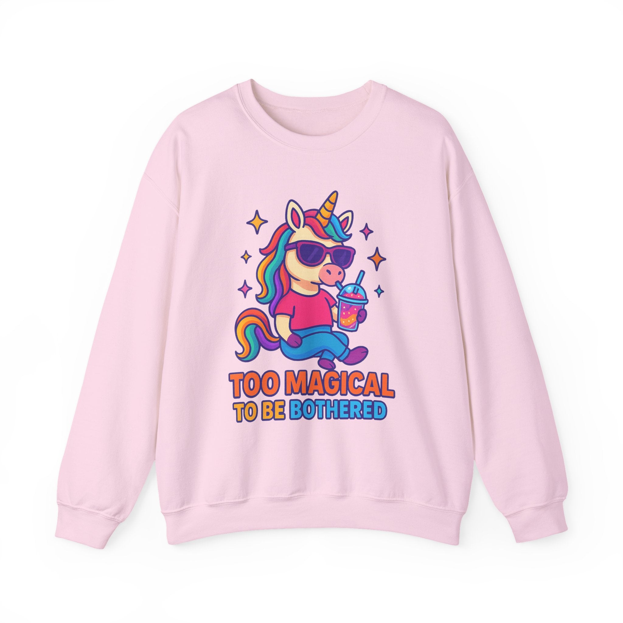 Too Magical to Be Bothered Unicorn Sweatshirt, Cozy Crewneck, Fun Gift for Unicorn Lovers, Cute Lounge Wear, Perfect for Birthdays and
