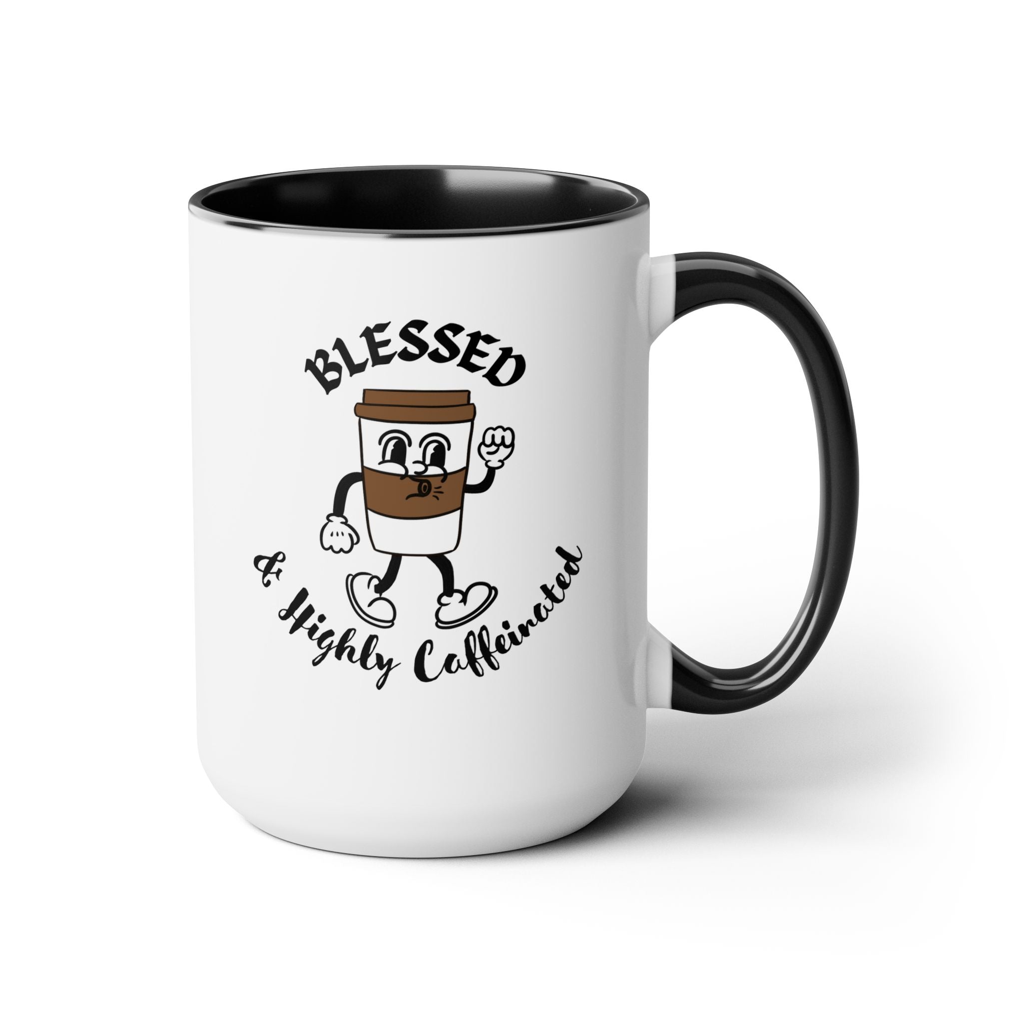 Blessed & Highly Caffeinated Mug 15oz