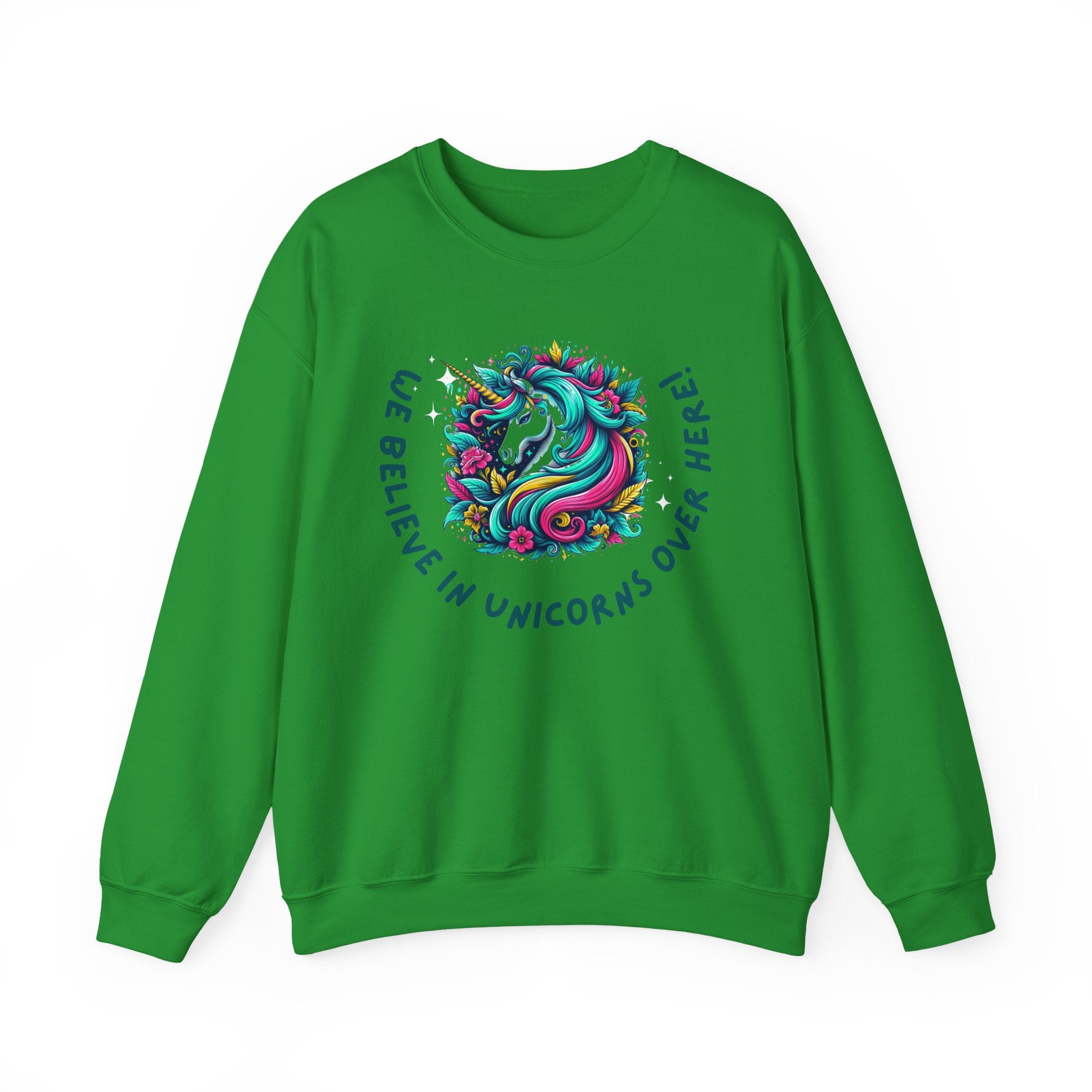 Unisex Unicorn Sweatshirt - We Believe in Unicorns, Cozy Crewneck for Magical Moments, Perfect Gift for Animal Lovers, Fun & Whimsical