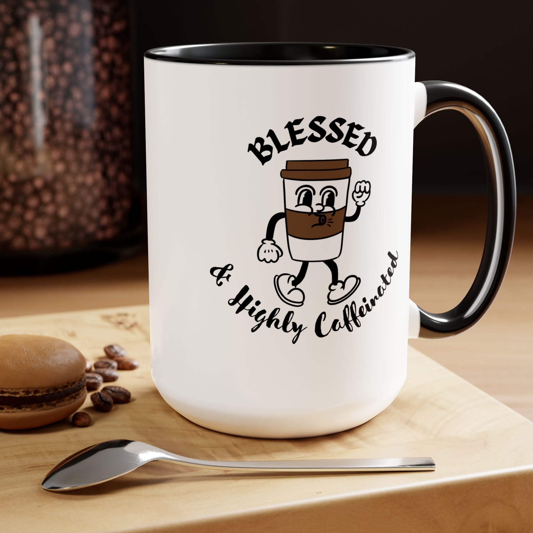 Blessed & Highly Caffeinated Mug 15oz
