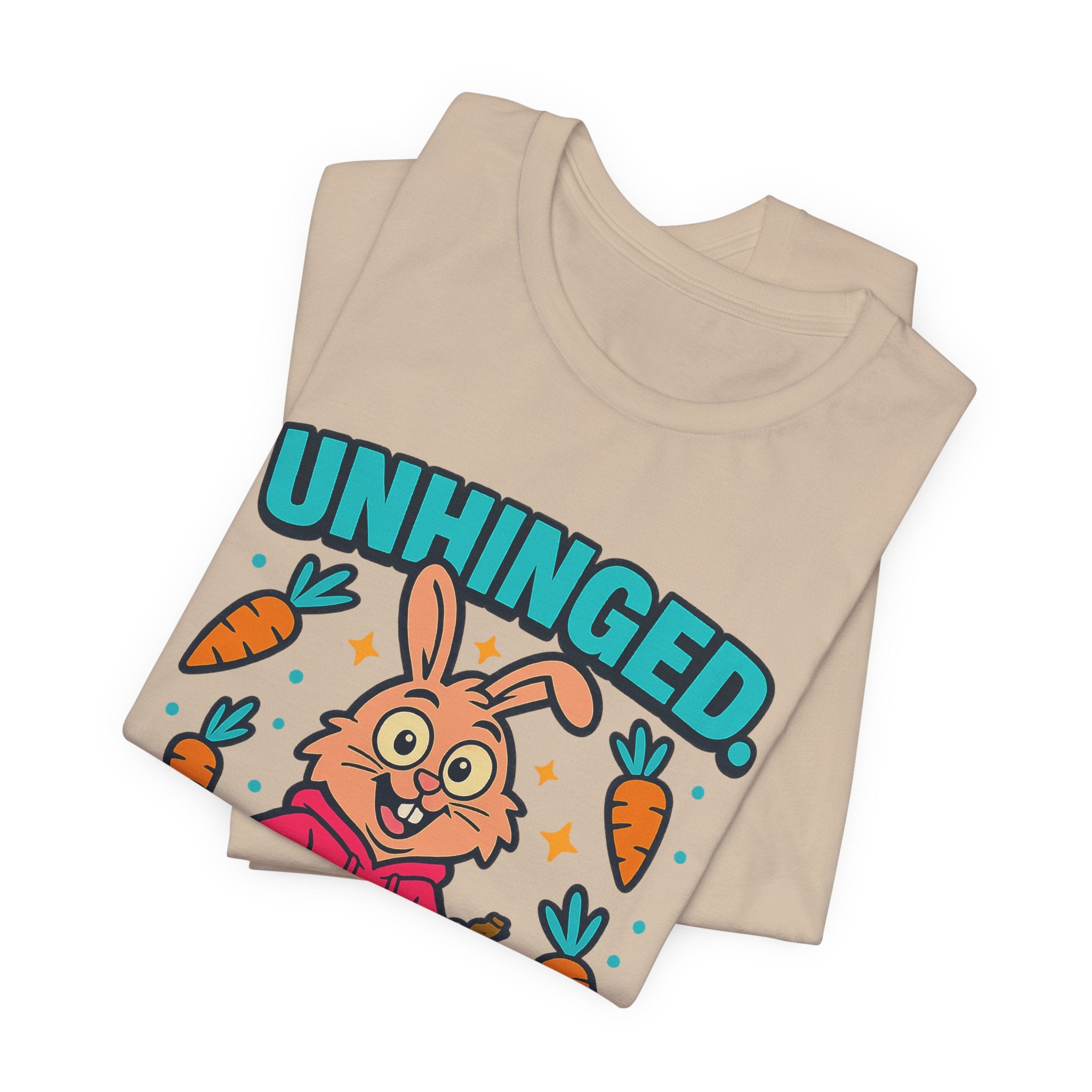 Funny Graphic T-Shirt, Unhinged But Adorable Bunny Tee, Adorable Gift for Birthdays, Casual Wear