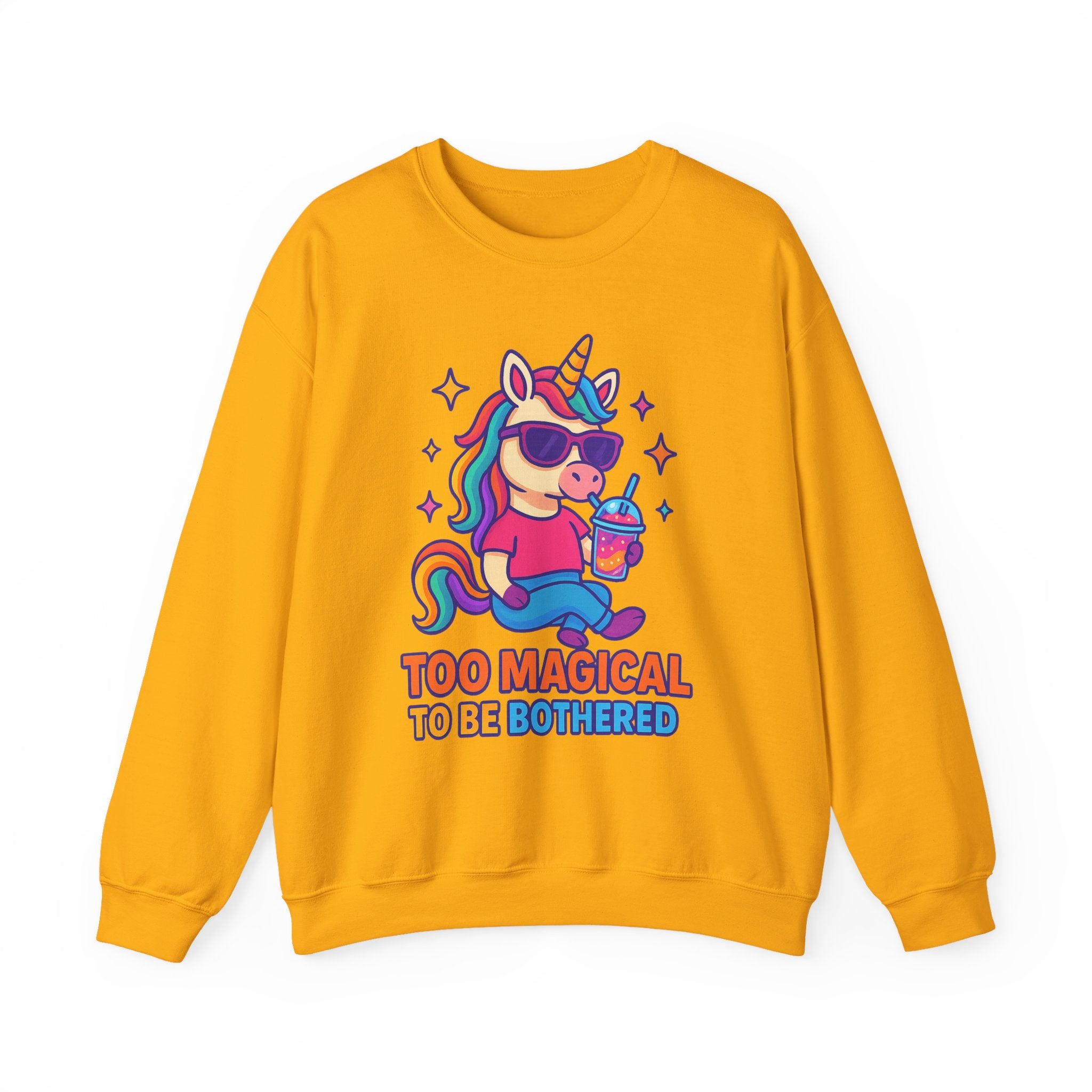Too Magical to Be Bothered Unicorn Sweatshirt, Cozy Crewneck, Fun Gift for Unicorn Lovers, Cute Lounge Wear, Perfect for Birthdays and
