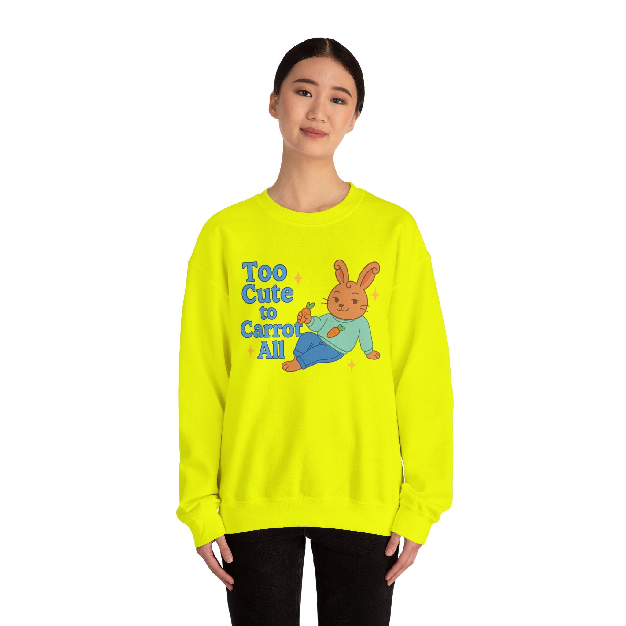 Cute Bunny Sweatshirt - Too Cute to Carrot All | Unisex Crewneck, Cozy Gift for Animal Lovers, Spring Wardrobe Essential