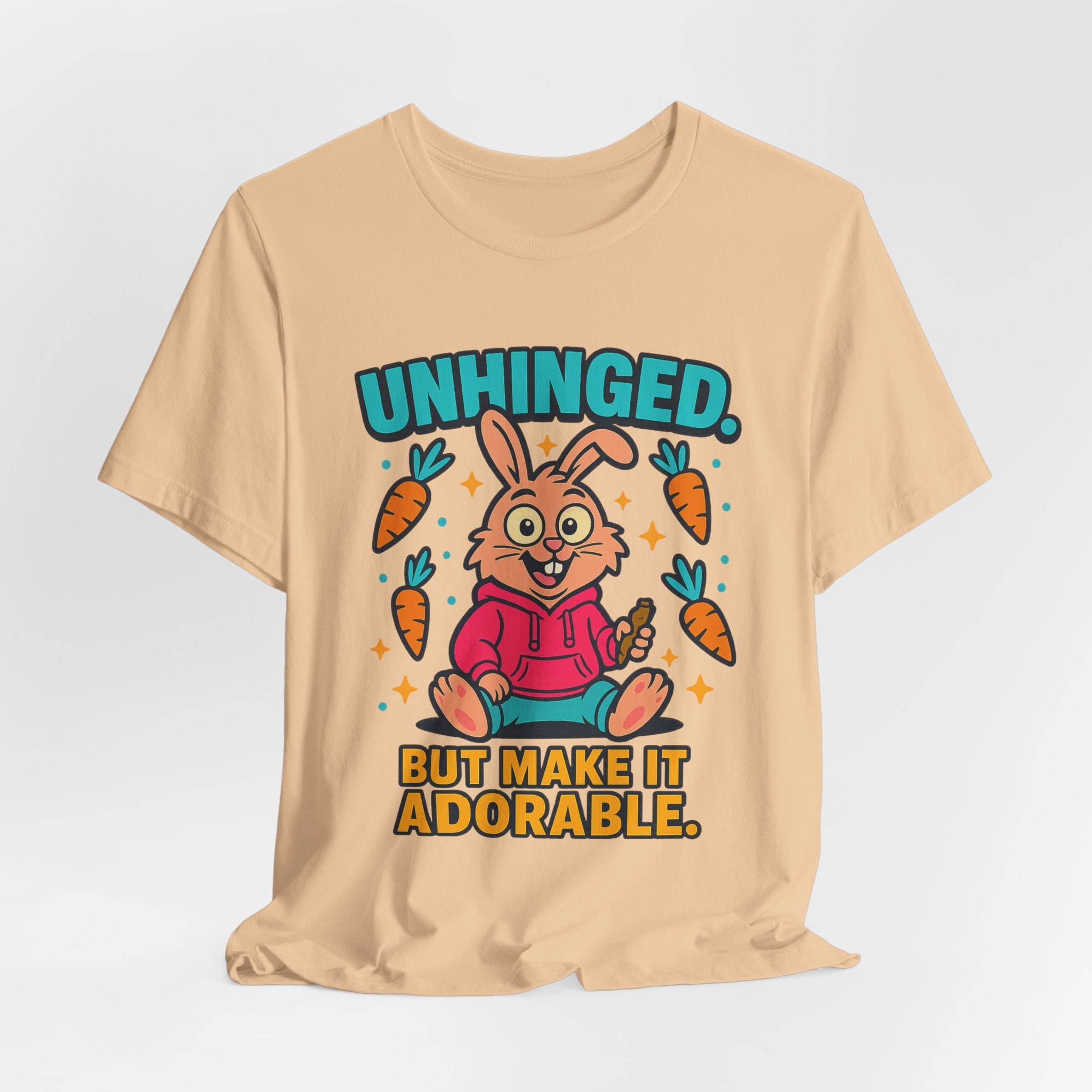 Funny Graphic T-Shirt, Unhinged But Adorable Bunny Tee, Adorable Gift for Birthdays, Casual Wear