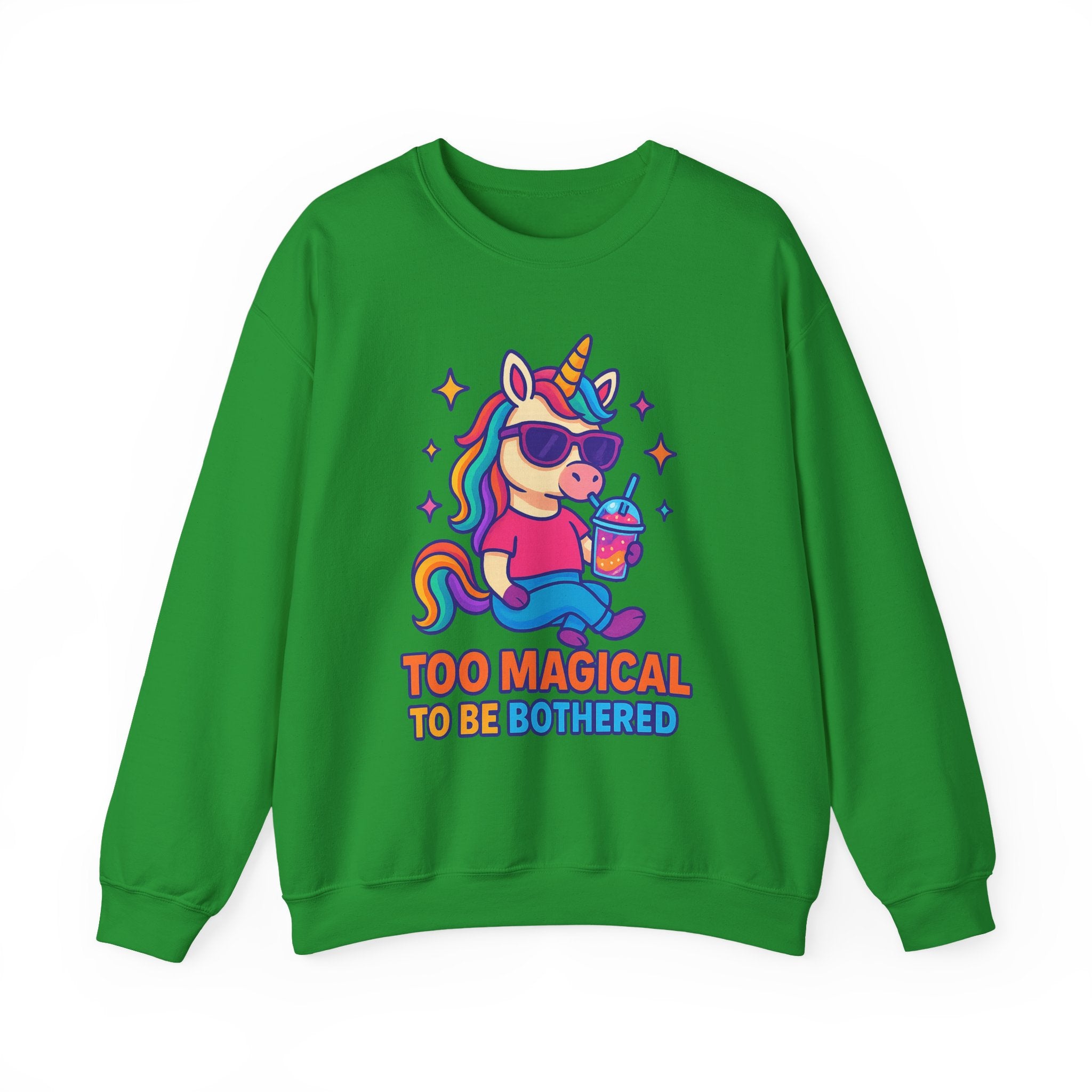 Too Magical to Be Bothered Unicorn Sweatshirt, Cozy Crewneck, Fun Gift for Unicorn Lovers, Cute Lounge Wear, Perfect for Birthdays and