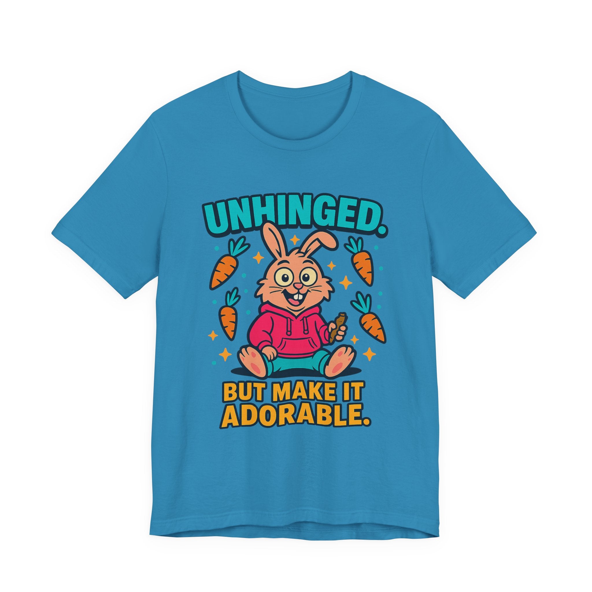 Funny Graphic T-Shirt, Unhinged But Adorable Bunny Tee, Adorable Gift for Birthdays, Casual Wear