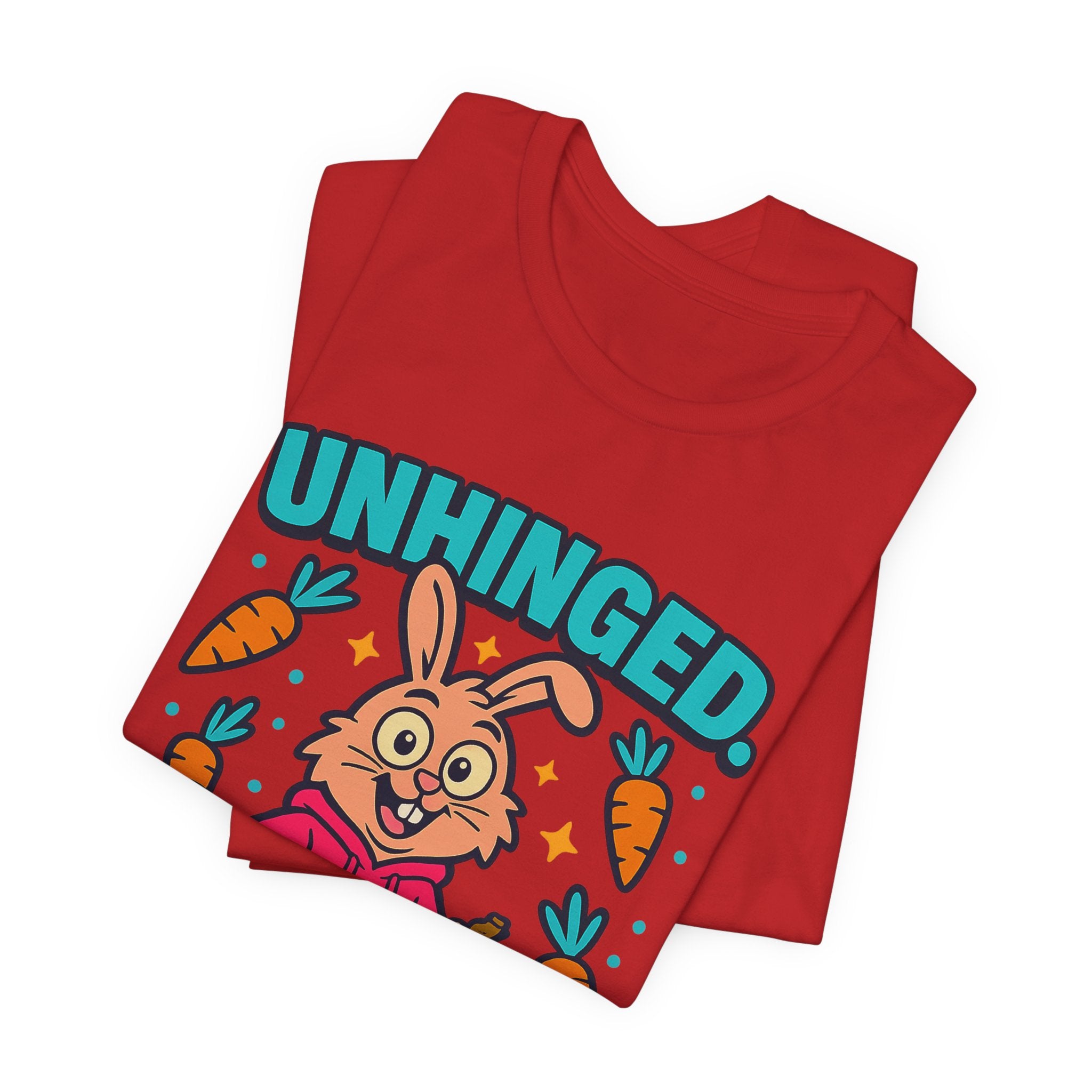 Funny Graphic T-Shirt, Unhinged But Adorable Bunny Tee, Adorable Gift for Birthdays, Casual Wear