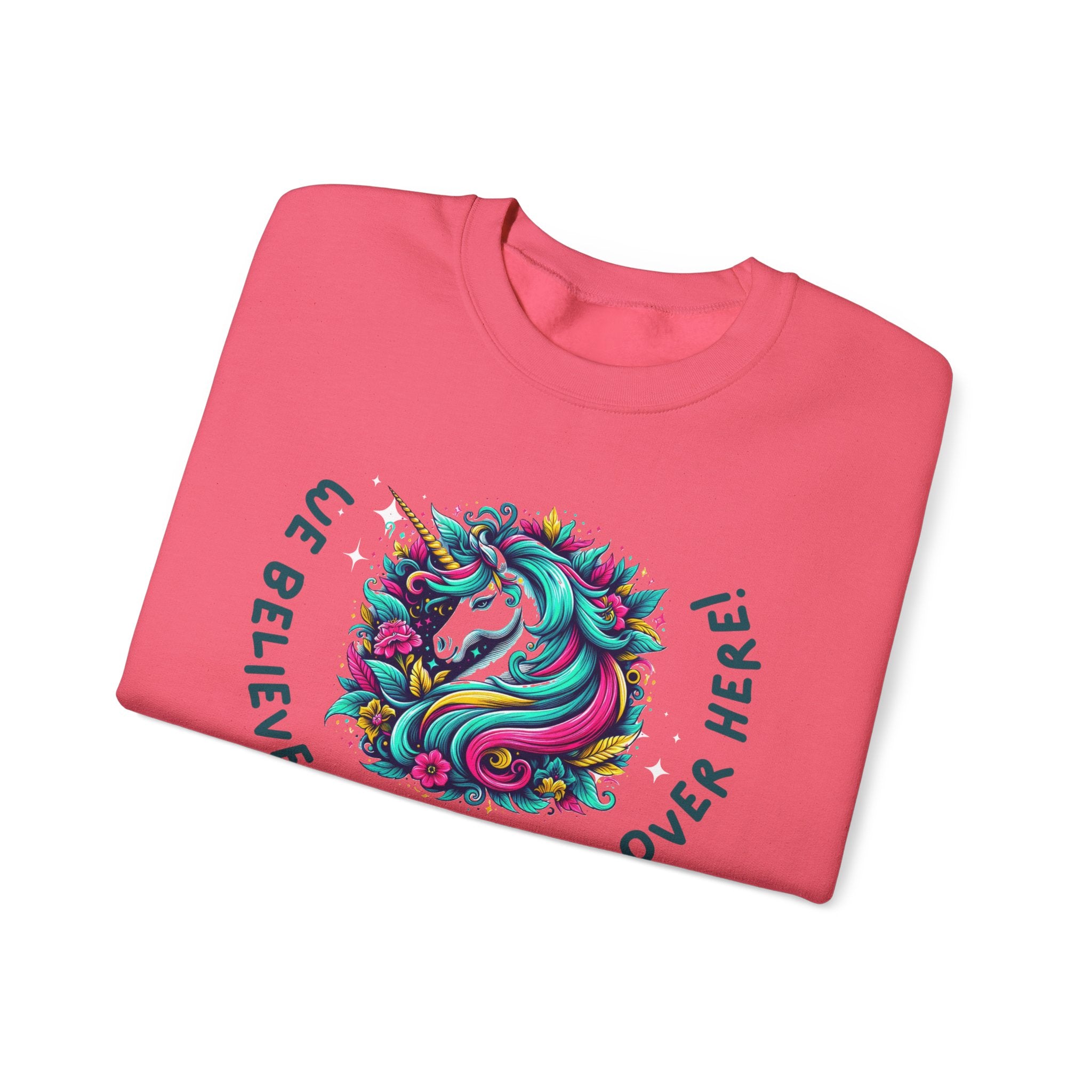 Unisex Unicorn Sweatshirt - We Believe in Unicorns, Cozy Crewneck for Magical Moments, Perfect Gift for Animal Lovers, Fun & Whimsical