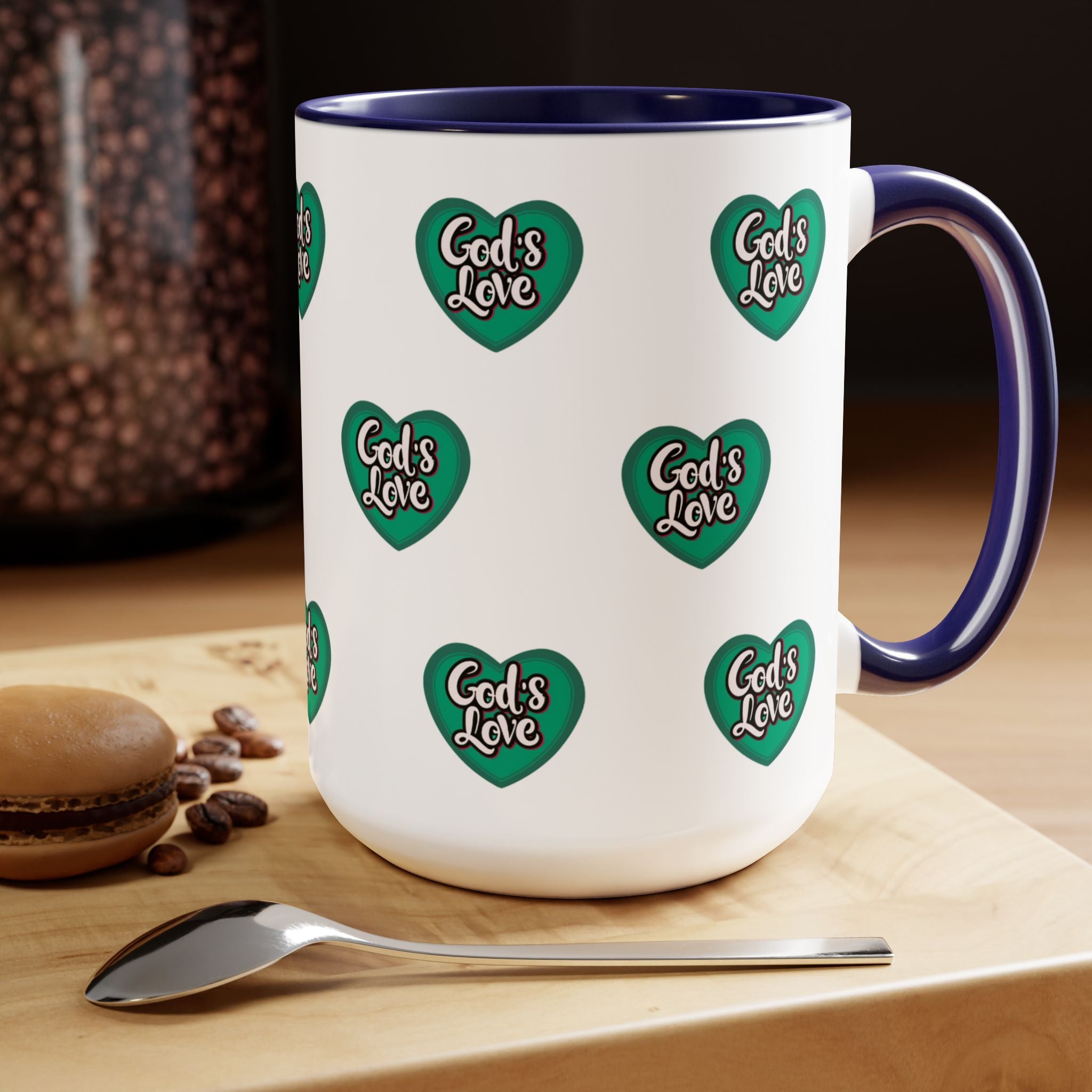 God's Love: Inspirational Allover Print Mug, 15oz