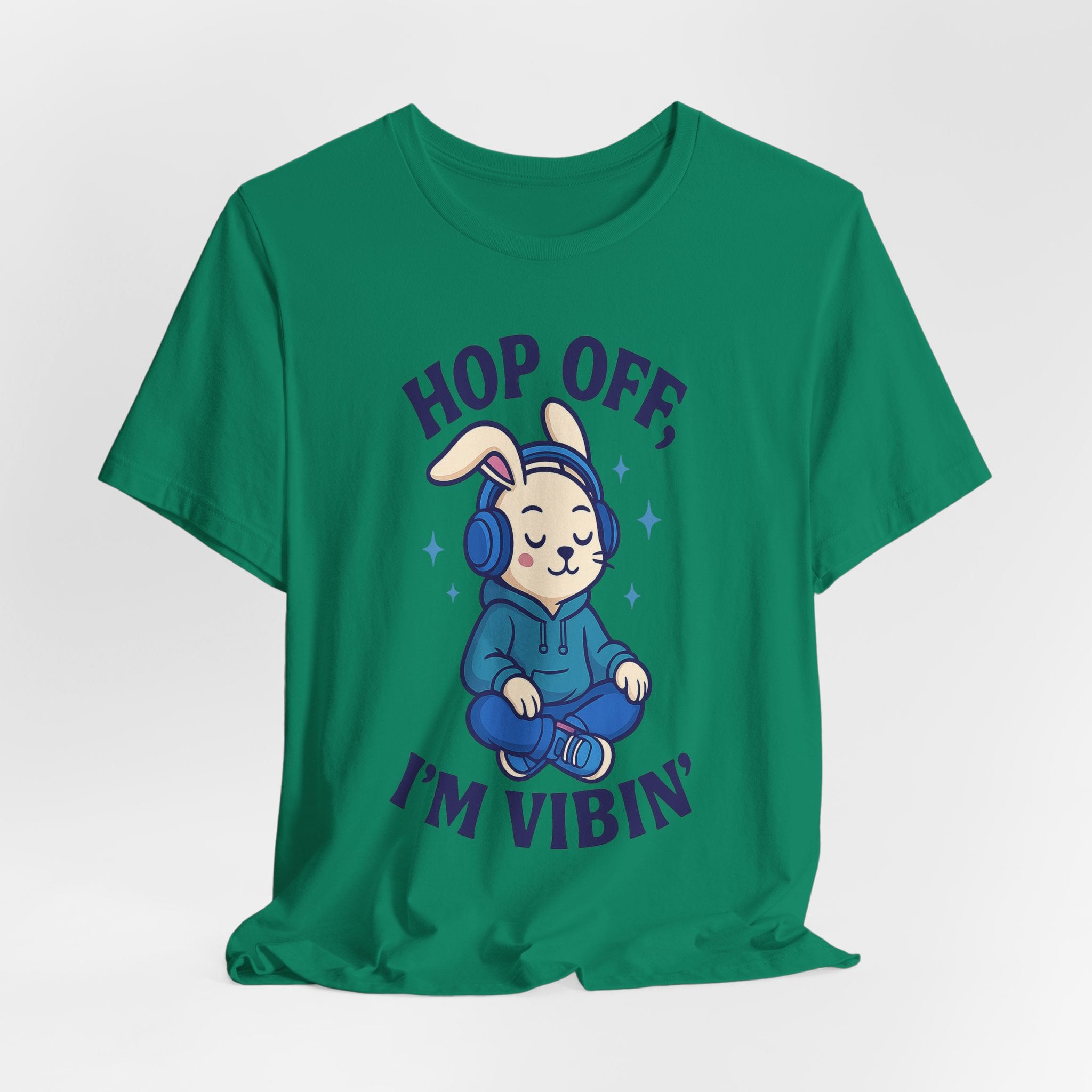 Chill Graphic Tee, Fun Bunny Shirt, Music Lover's Apparel, Holiday Gift, Cute Cartoon Tee, Casual Stylish Top