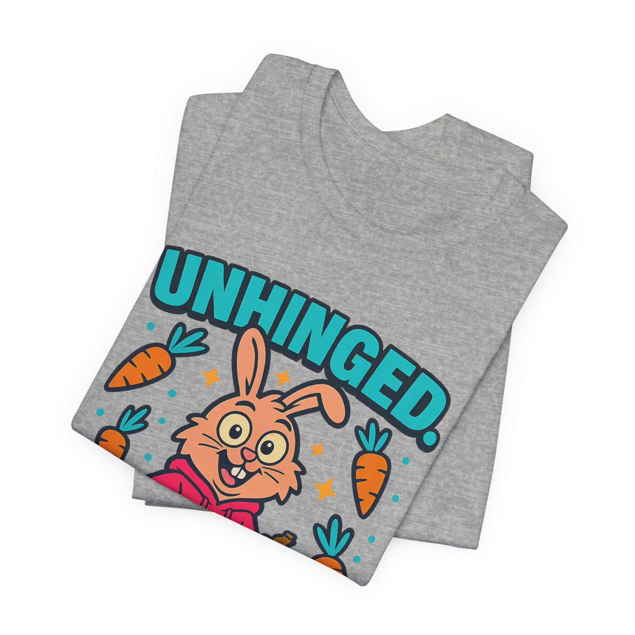 Funny Graphic T-Shirt, Unhinged But Adorable Bunny Tee, Adorable Gift for Birthdays, Casual Wear