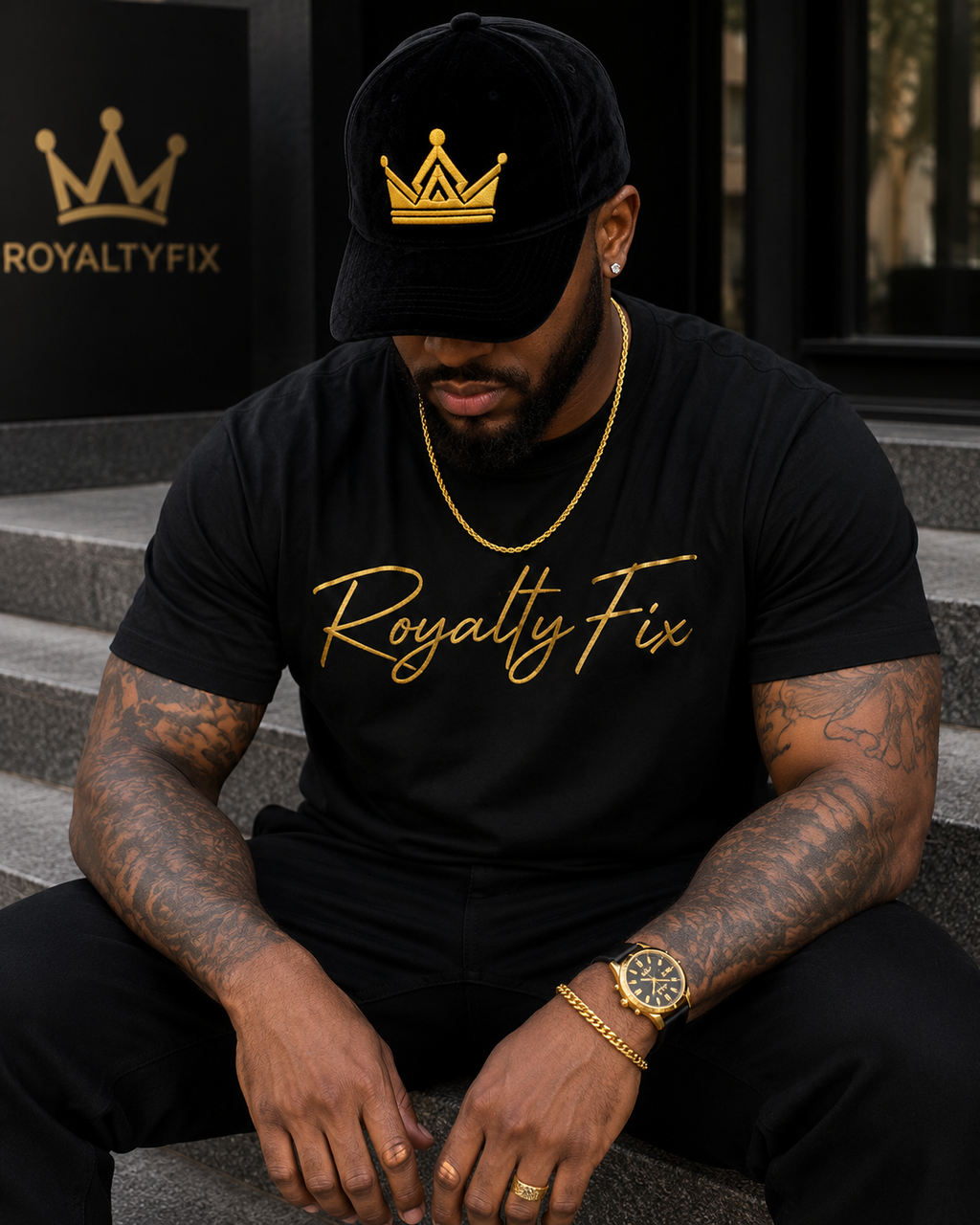 Royalty Crown Black Velvet Hat