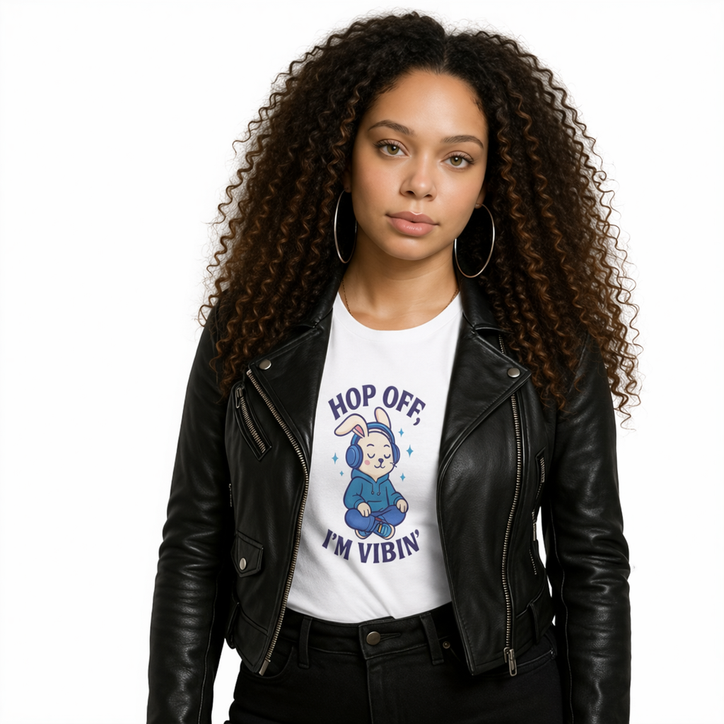 Chill Graphic Tee, Fun Bunny Shirt, Music Lover's Apparel, Holiday Gift, Cute Cartoon Tee, Casual Stylish Top